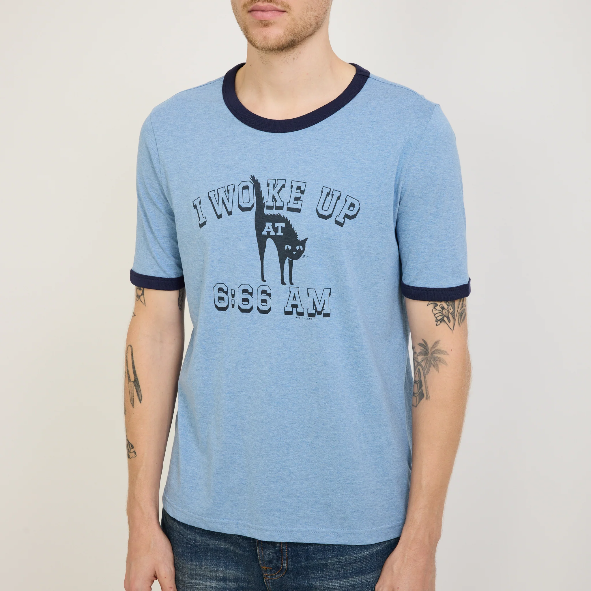 Ricky 6-66 Ringer T-Shirt Bluemelange - Image 5