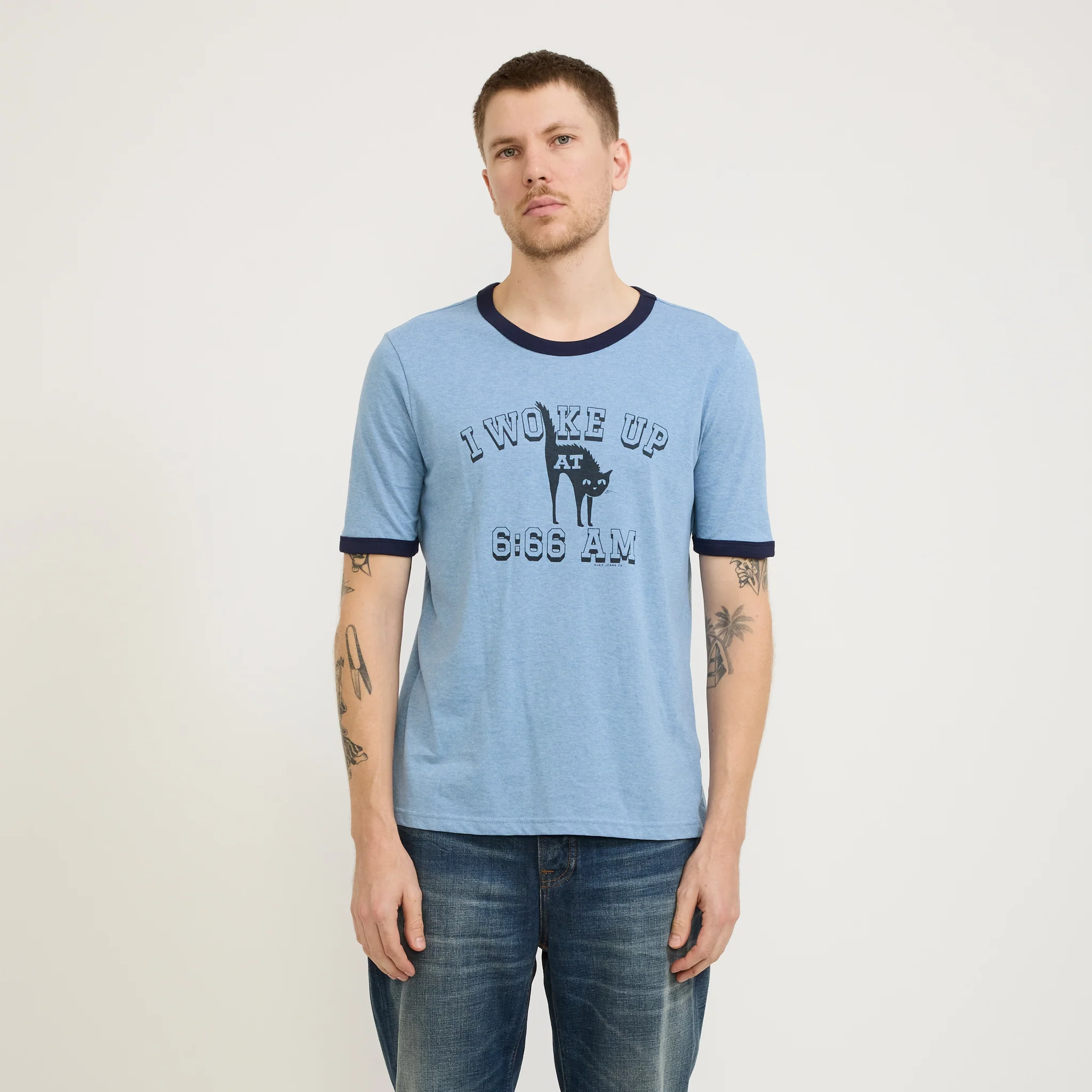 Ricky 6-66 Ringer T-Shirt Bluemelange - Image 6