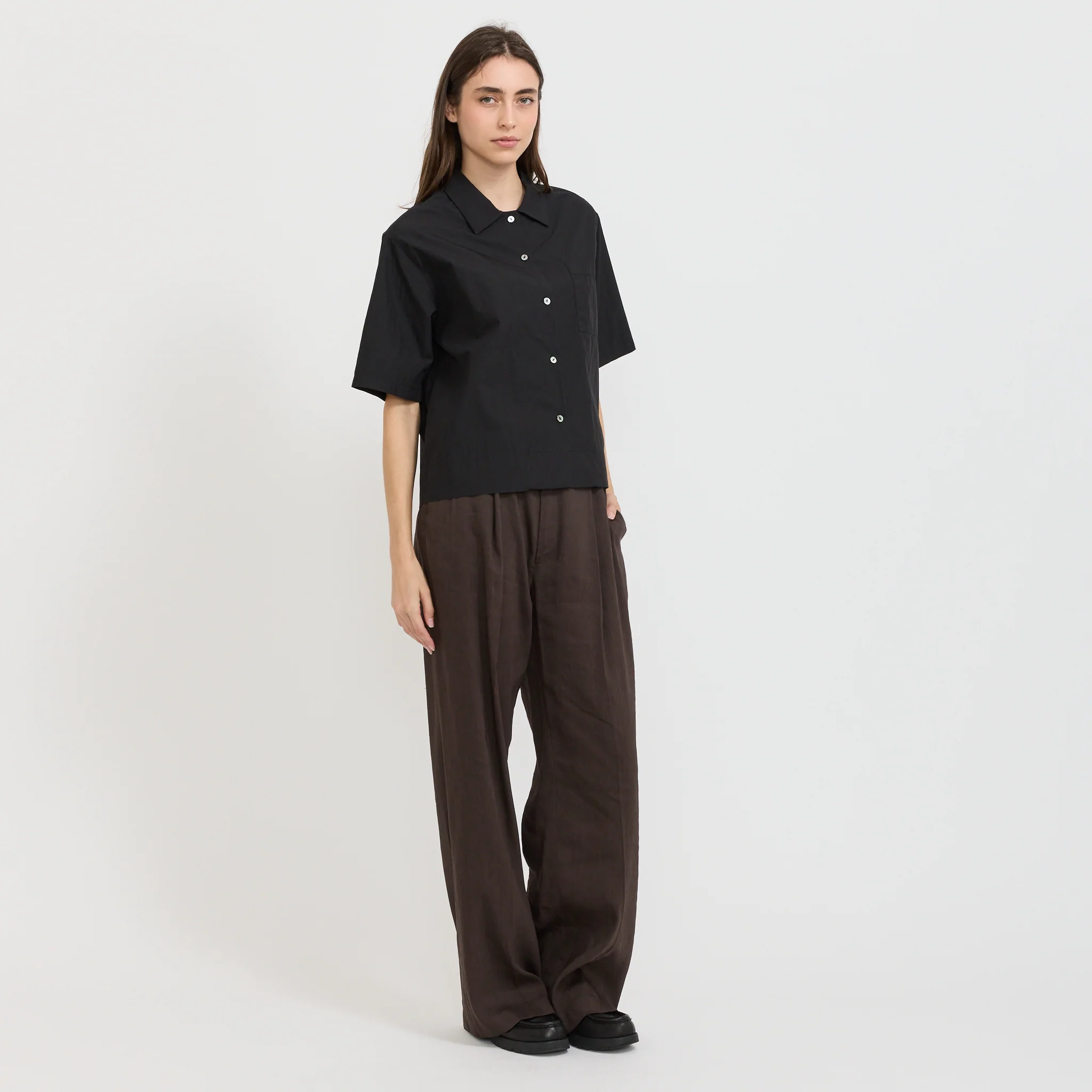 Rine Short Sleeve Shirt Black - Image 6