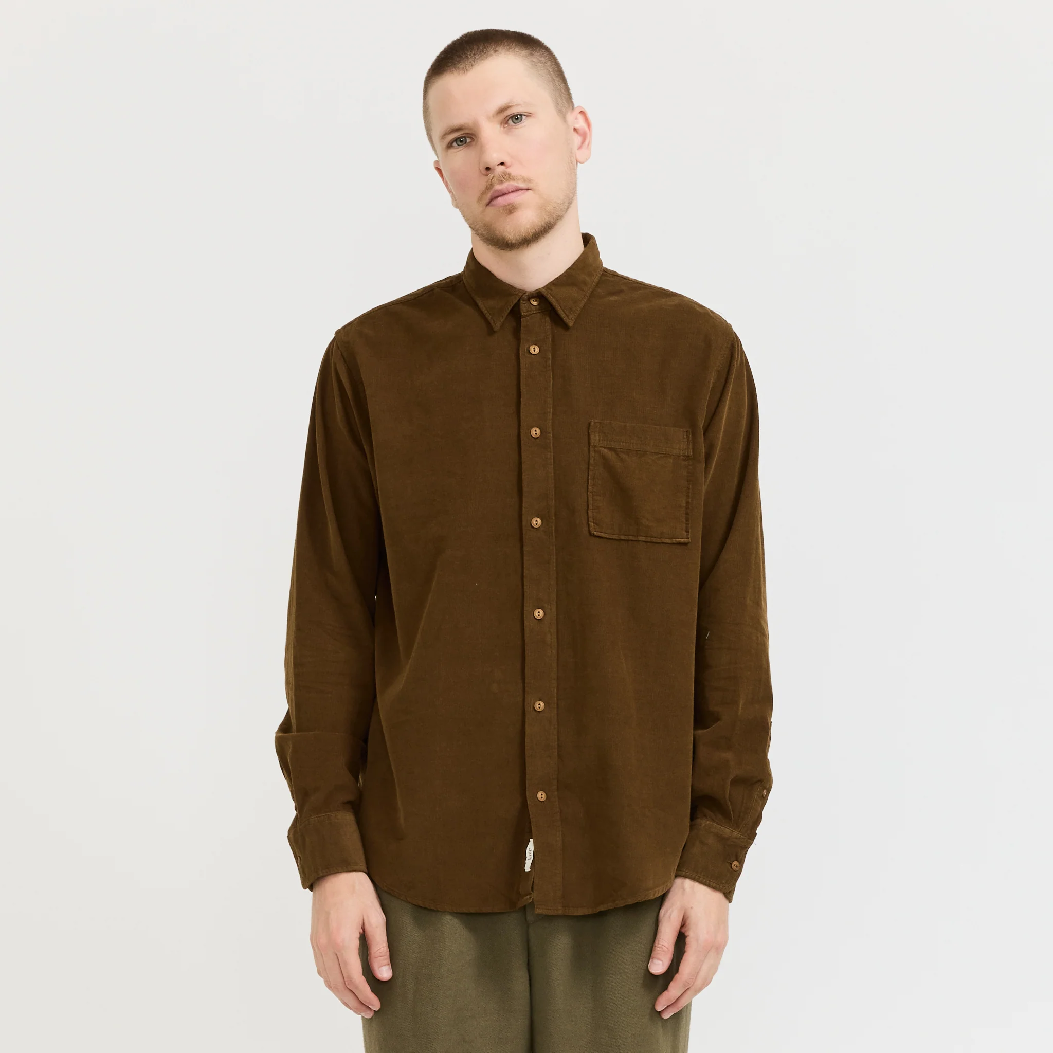 River Corduroy Shirt Burnt Khaki