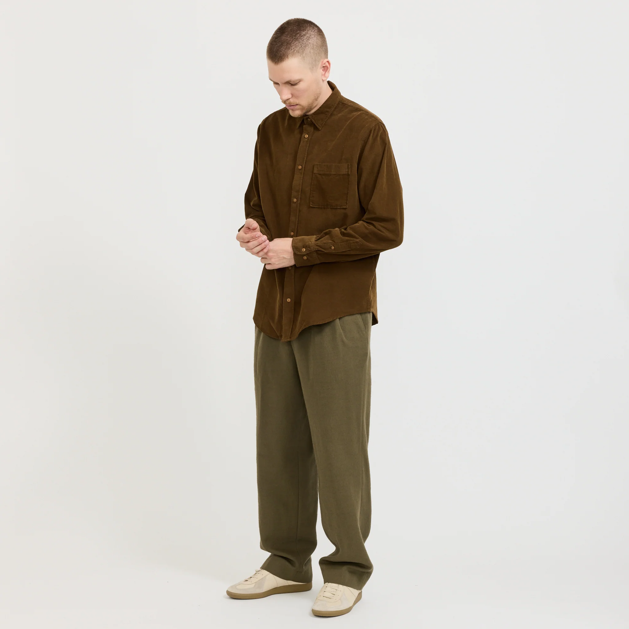 River Corduroy Shirt Burnt Khaki - Image 2