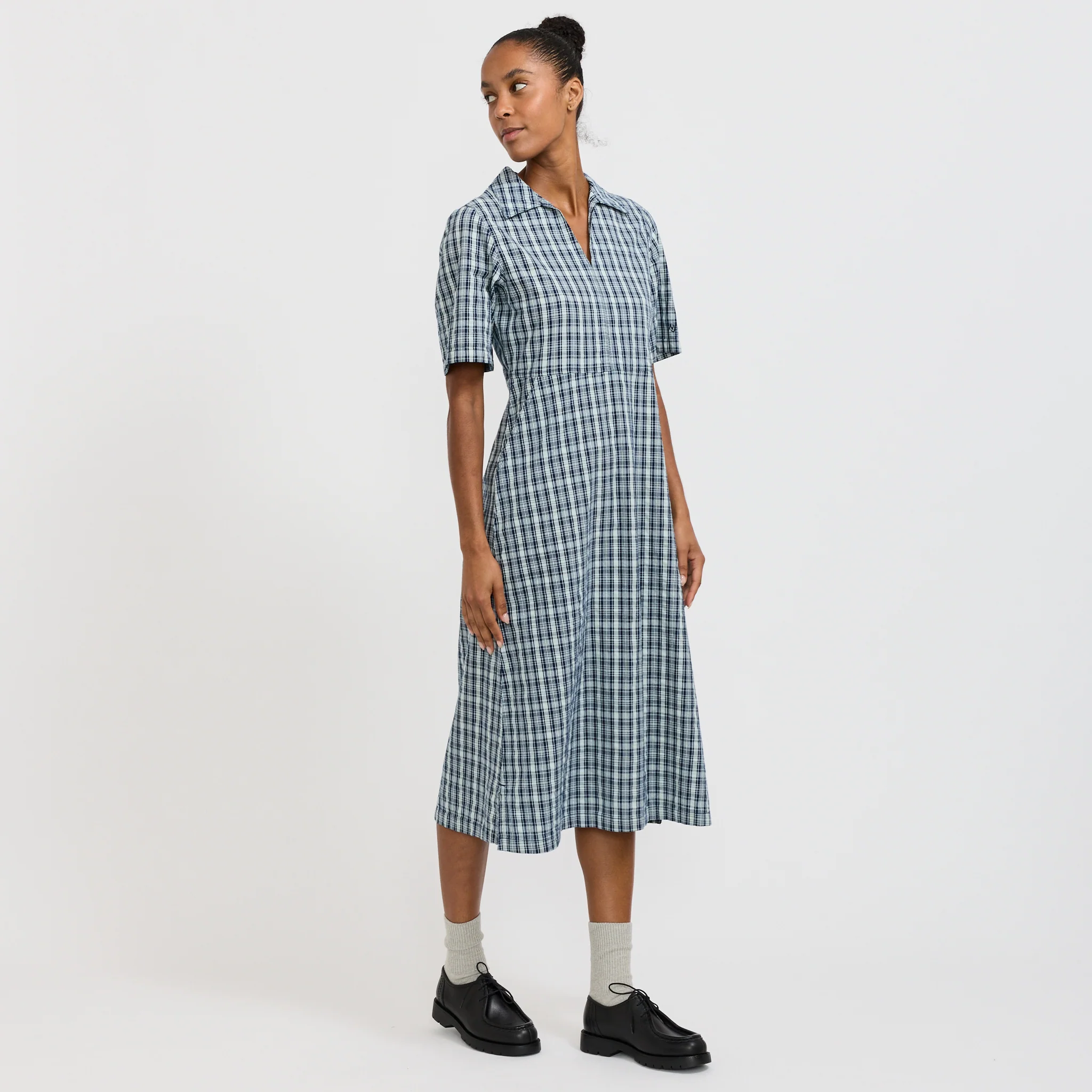 Ronja Dress Indigo Seersucker - Image 3