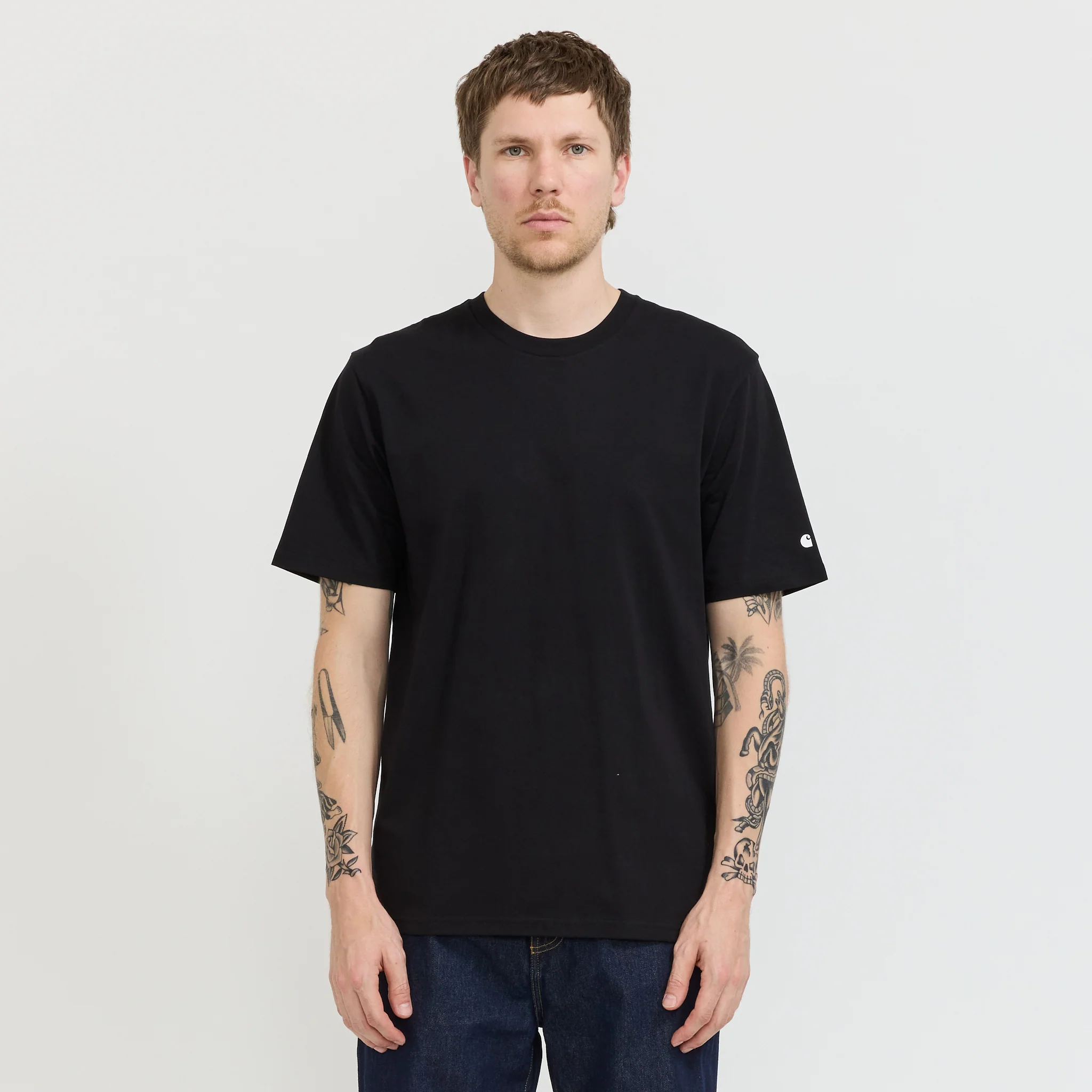 S/S Base T-Shirt Black/White - Image 7