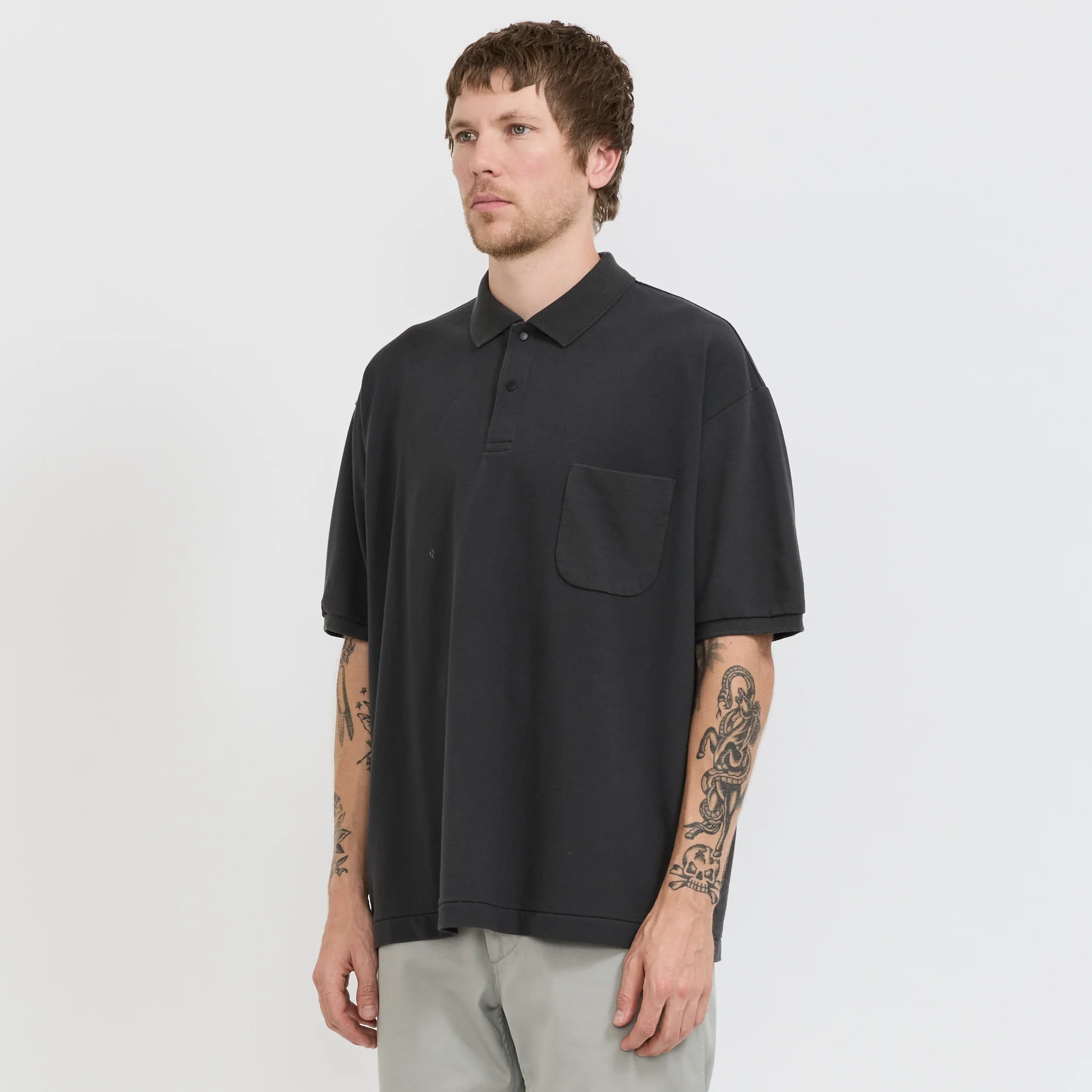 S/S Polo Shirt Charcoal