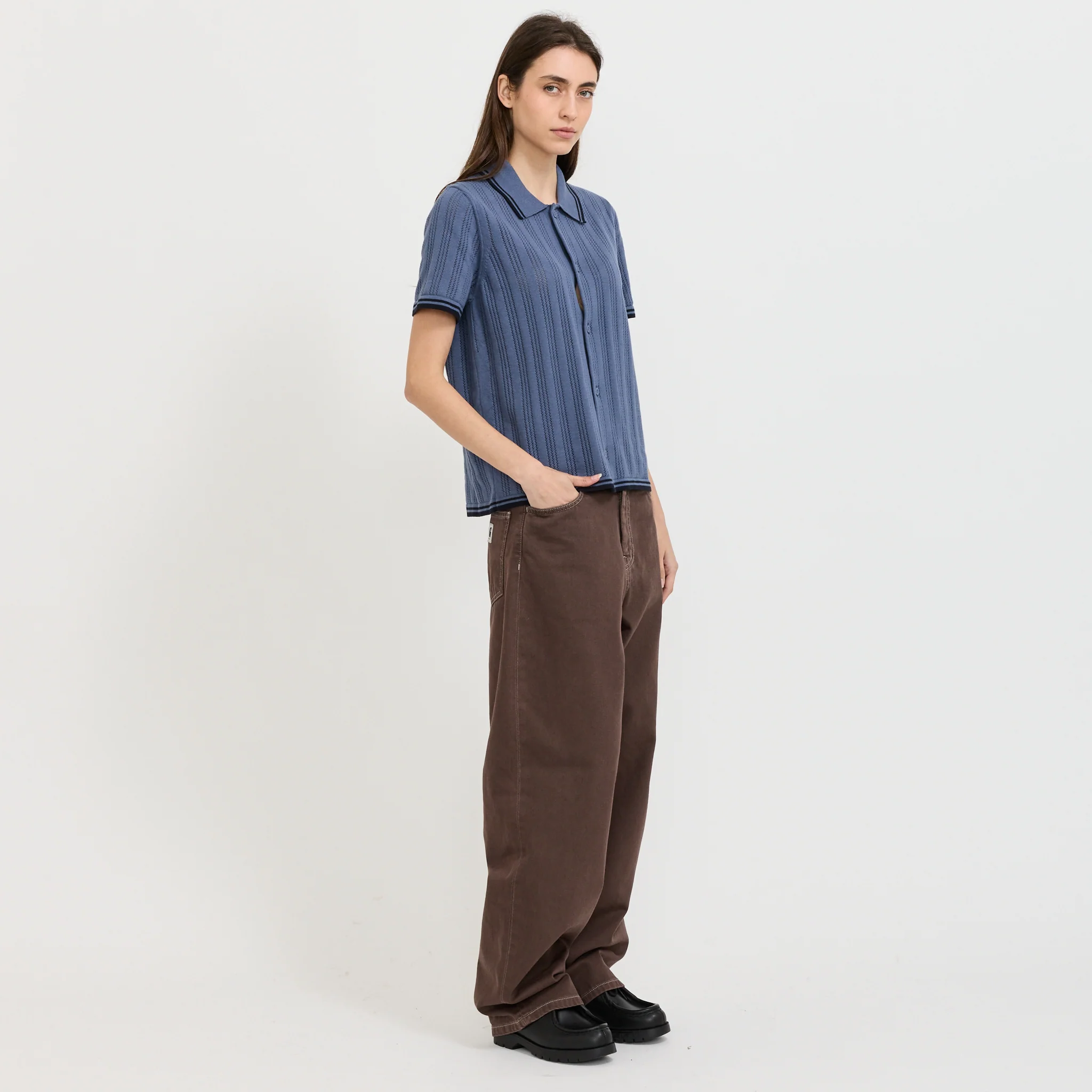 S/S Ramsey Knit Shirt Velvet Blue - Image 2