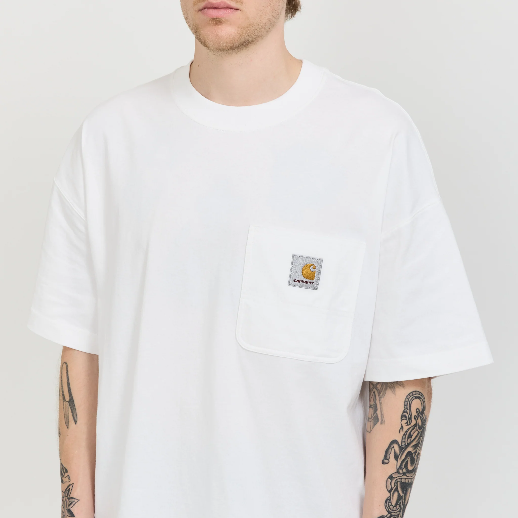 S/S Work Pocket T-Shirt White - Image 5