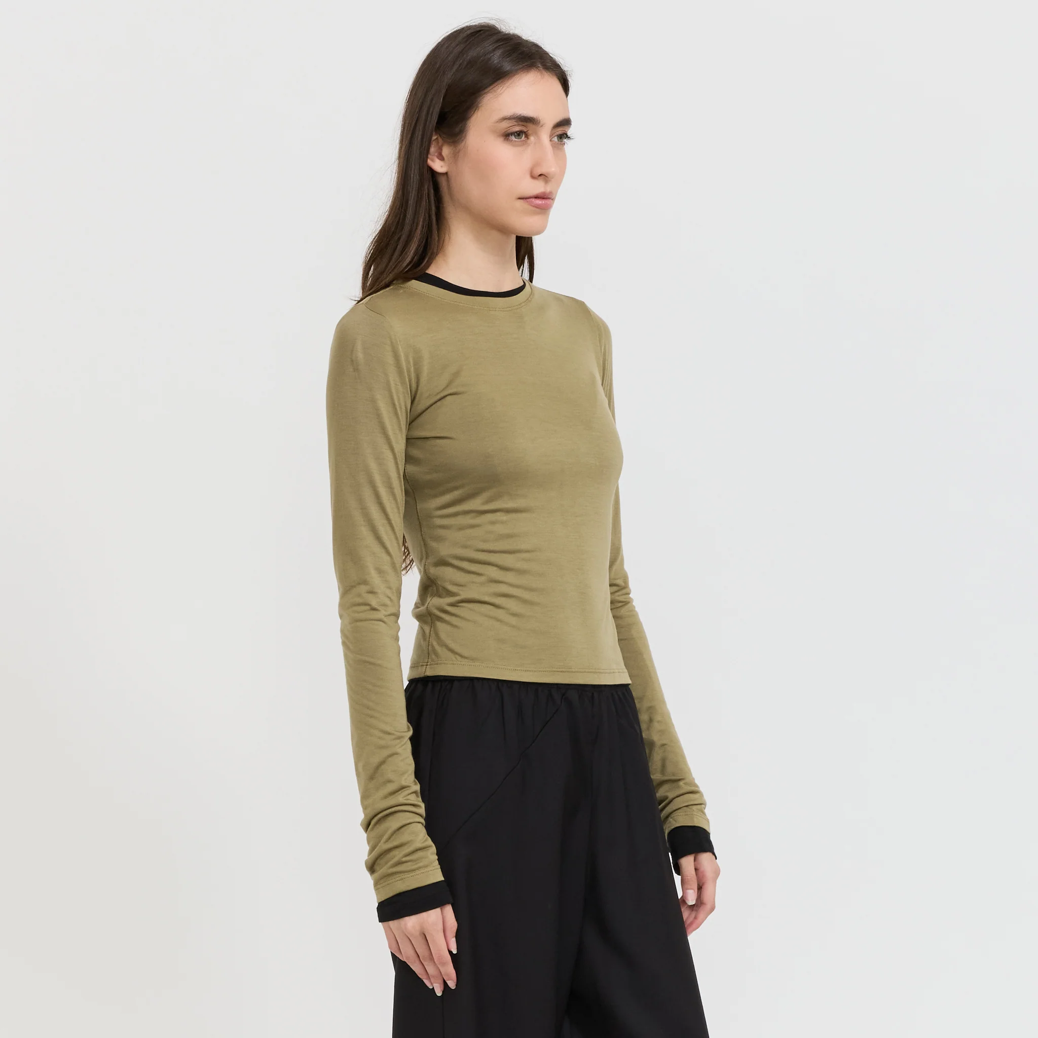 Sheer Long Sleeve Top Clay - Image 3
