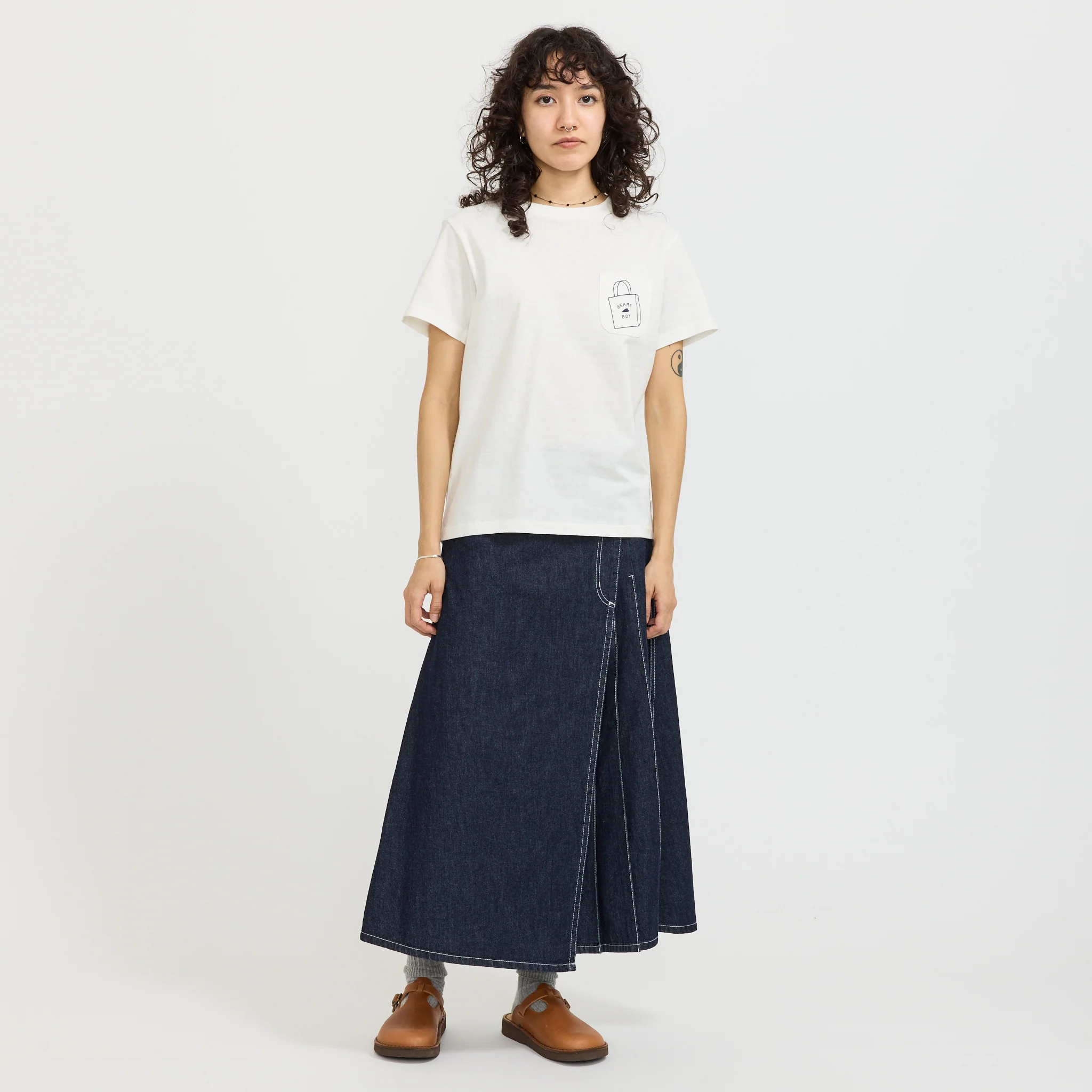 Shop Bag Logo Pocket T Shirt White - Image 2