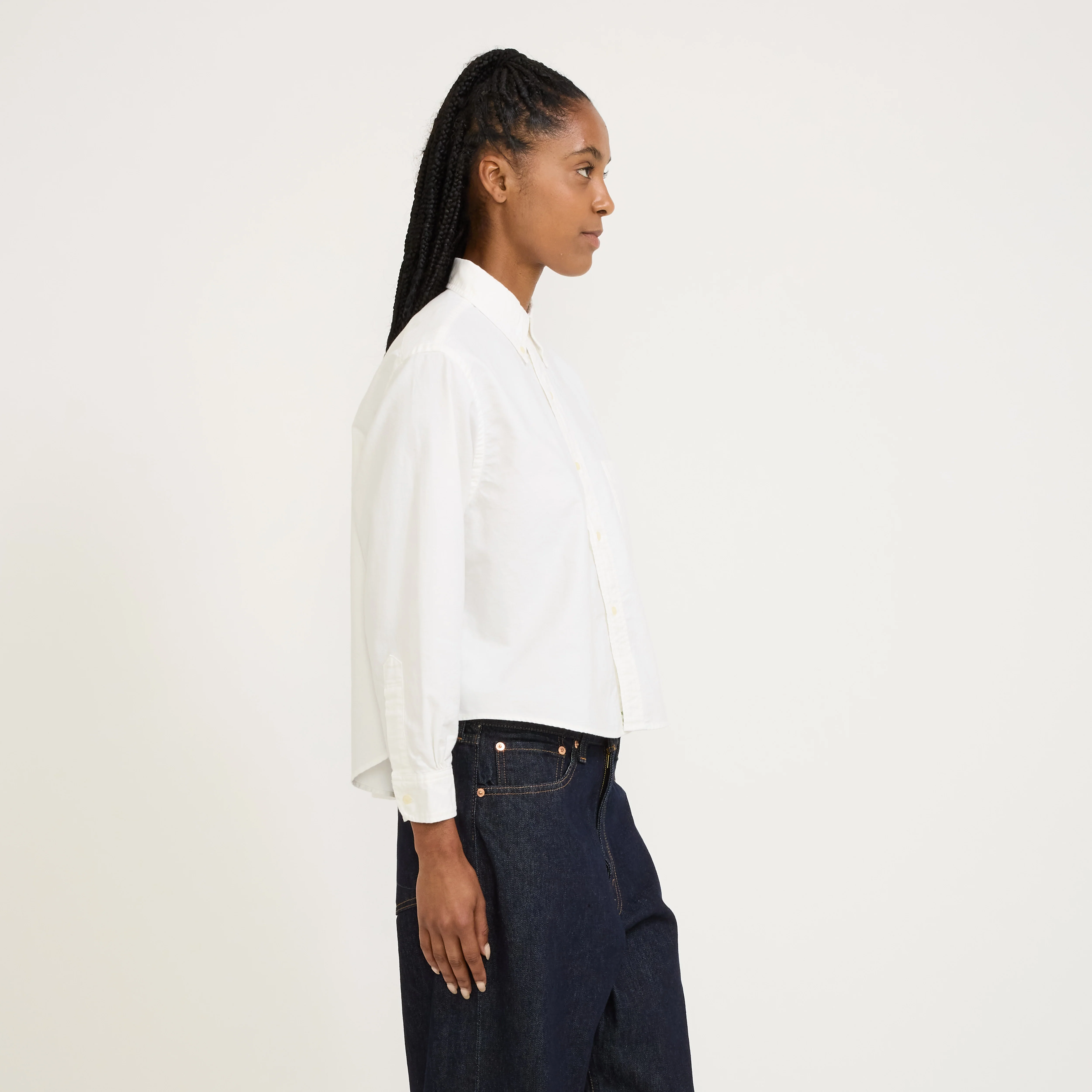 Short Button Down Shirt White - Image 3