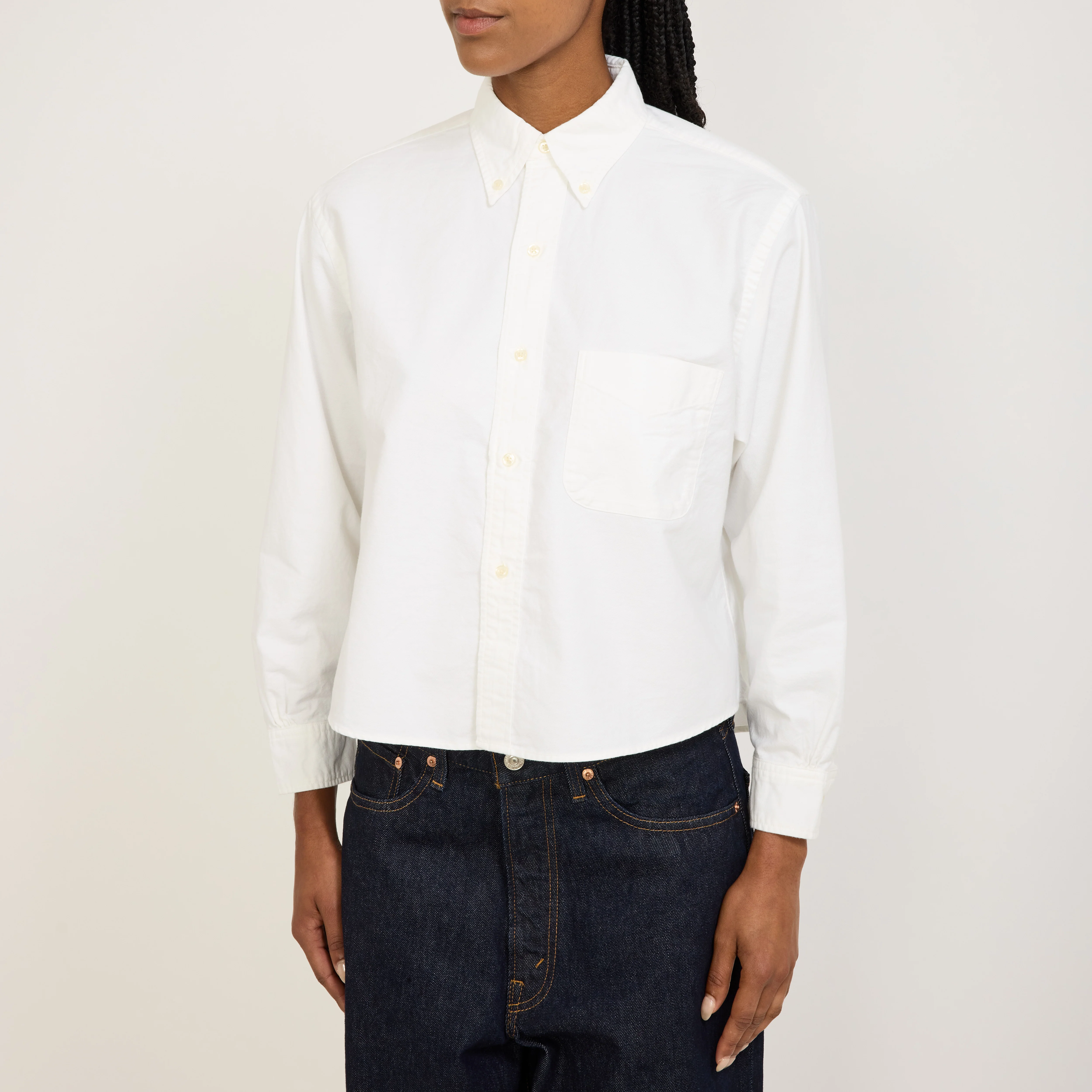 Short Button Down Shirt White - Image 5