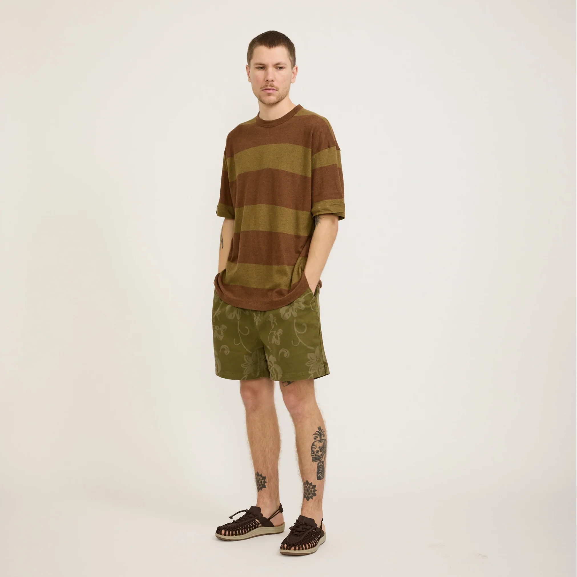 Shorty Short Olive Floral - Image 2