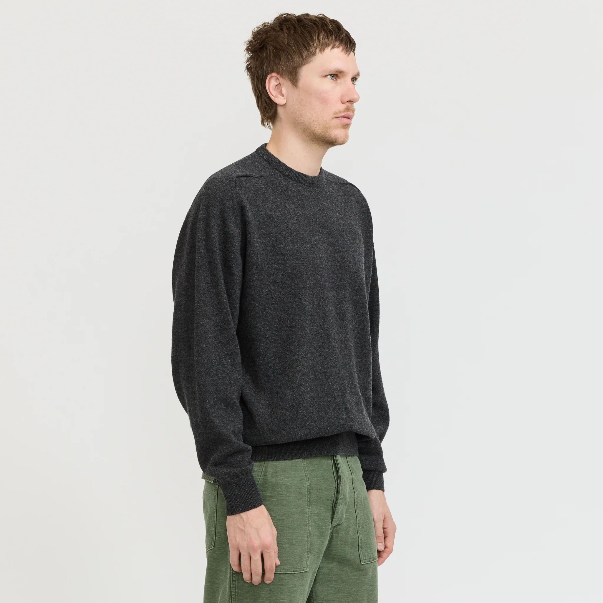 Simple Crew Neck Sweater Charcoal - Image 3