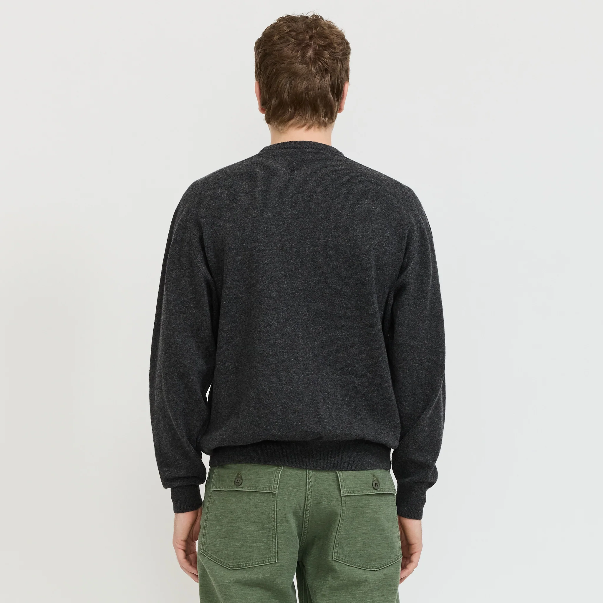 Simple Crew Neck Sweater Charcoal - Image 4