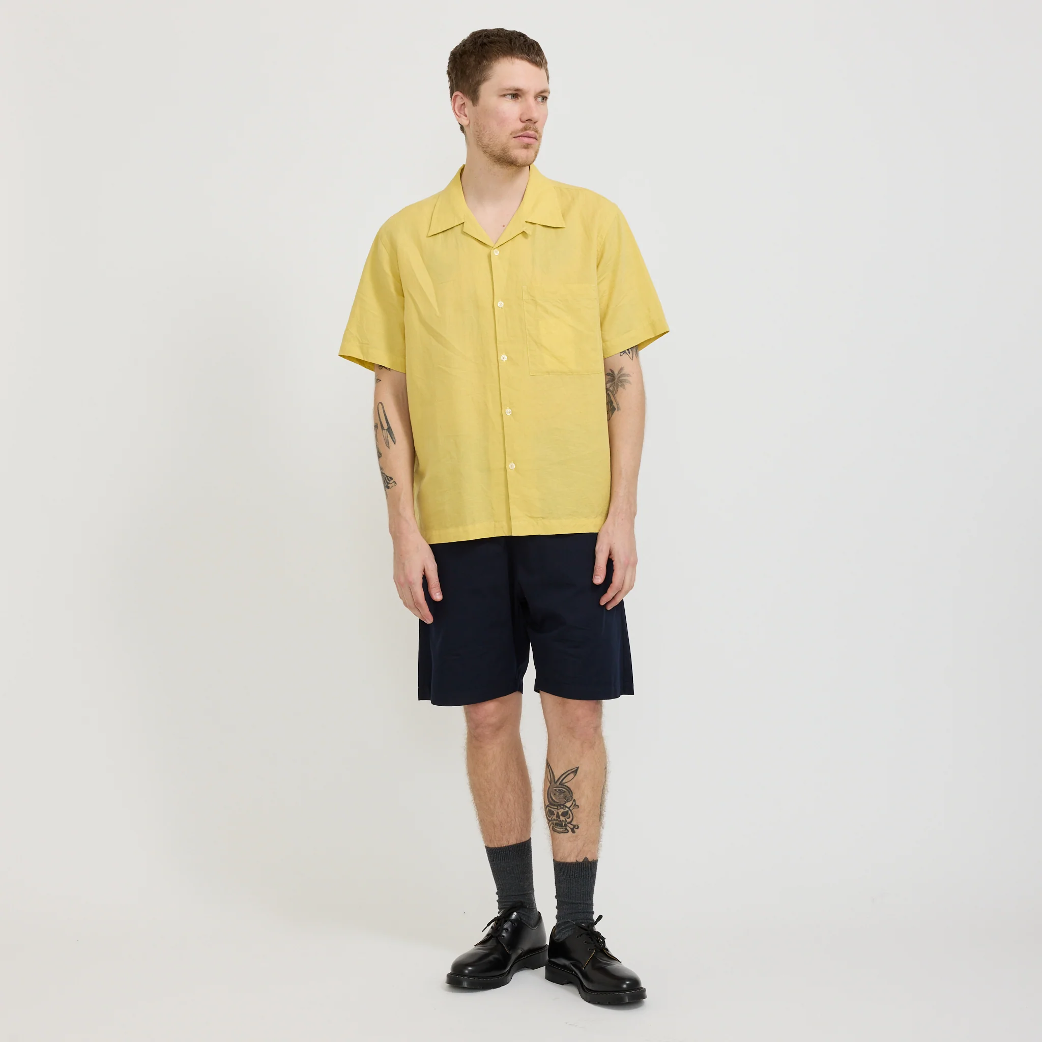 Simple Short Military Cotton Navy - Image 2