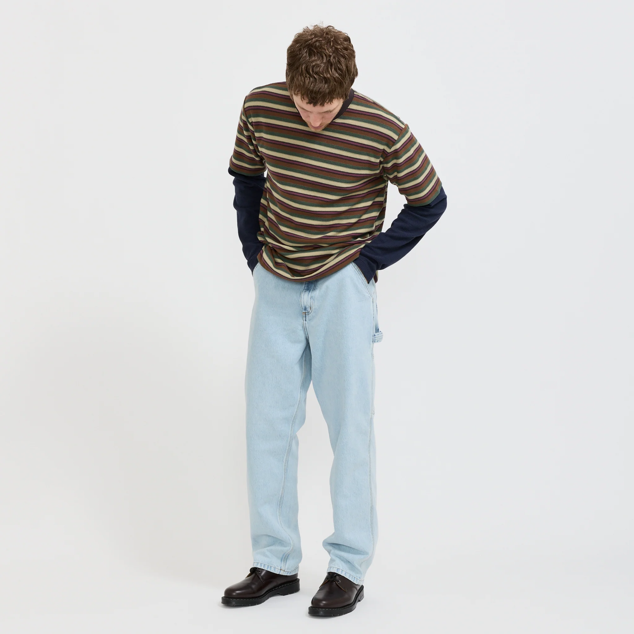 Single Knee Pant Blue Heavy Stone Bleach - Image 2