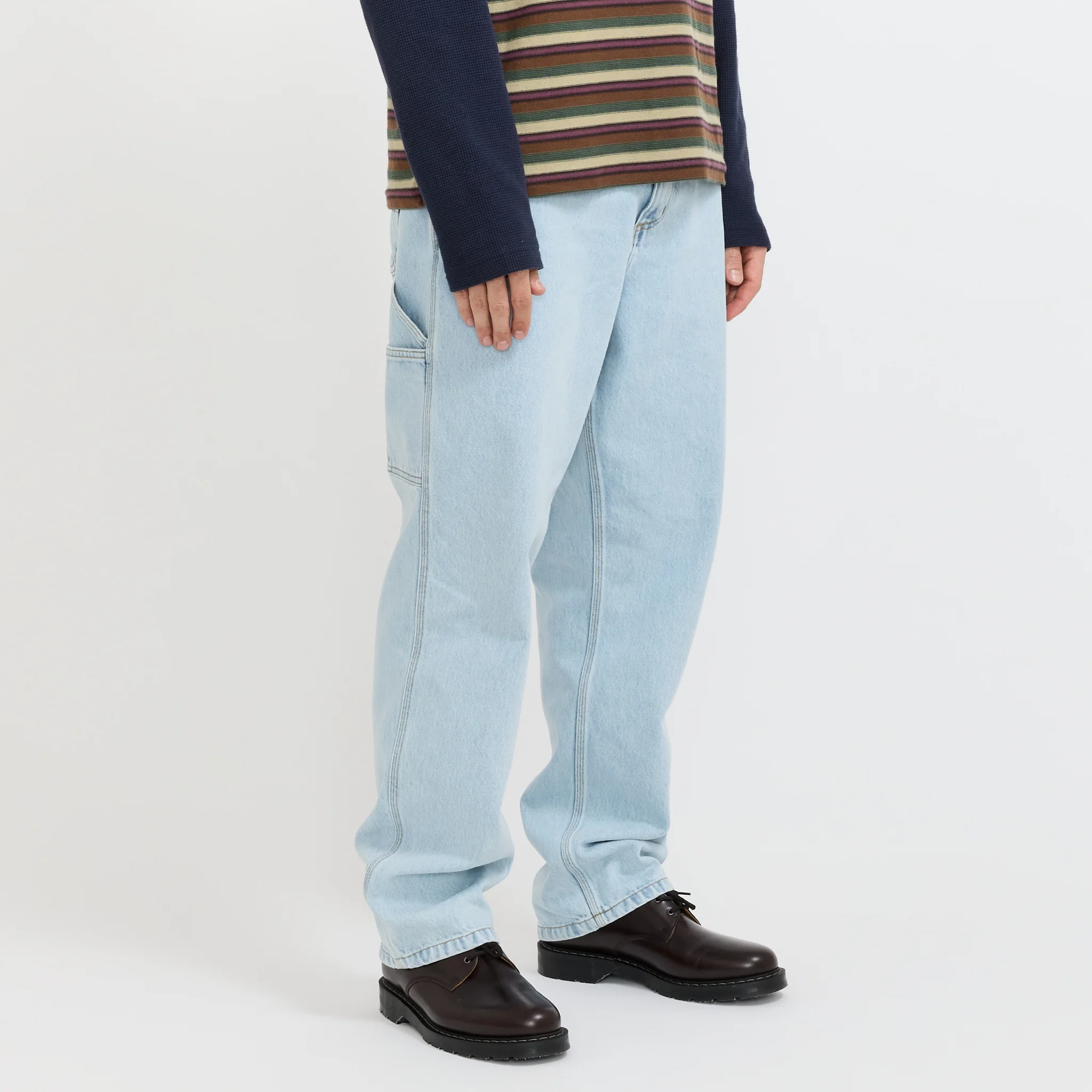 Single Knee Pant Blue Heavy Stone Bleach - Image 3