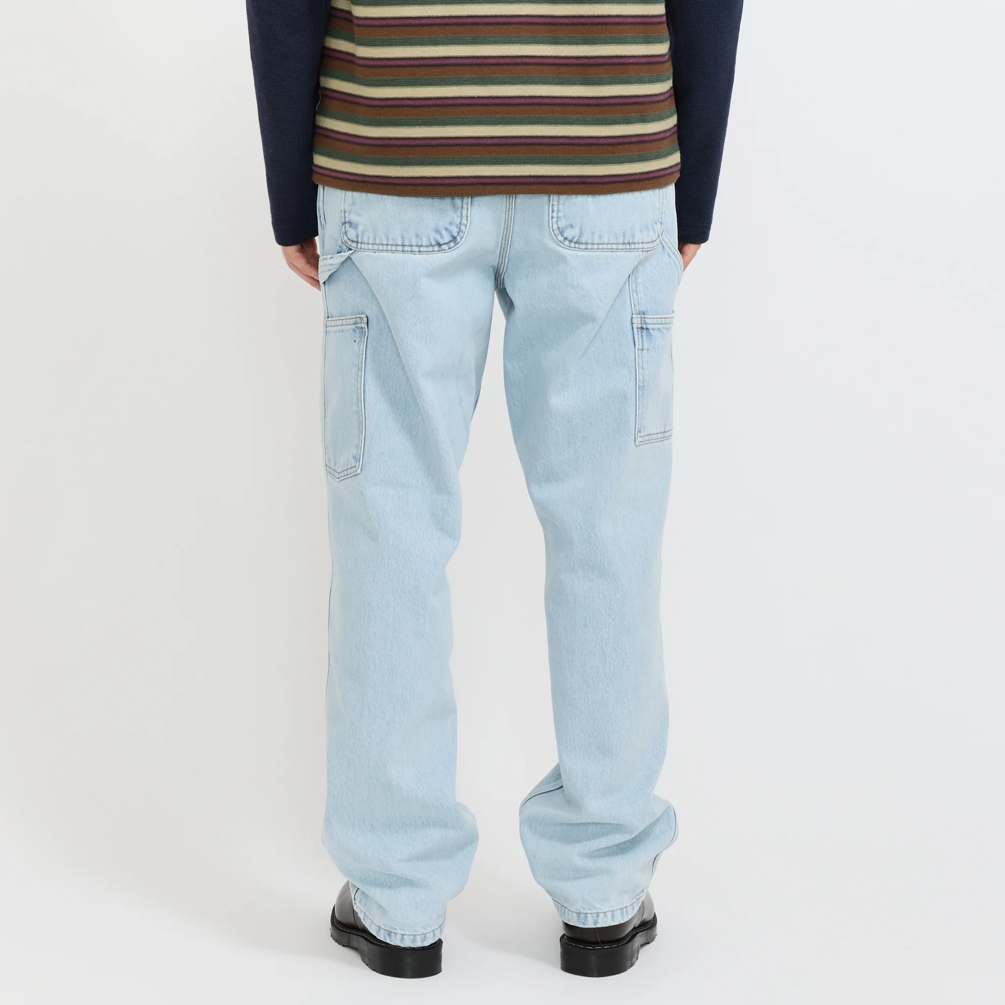 Single Knee Pant Blue Heavy Stone Bleach - Image 4
