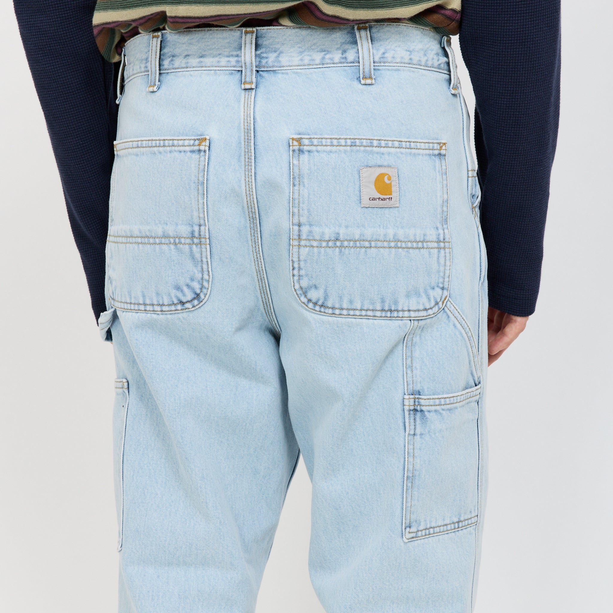 Single Knee Pant Blue Heavy Stone Bleach - Image 6