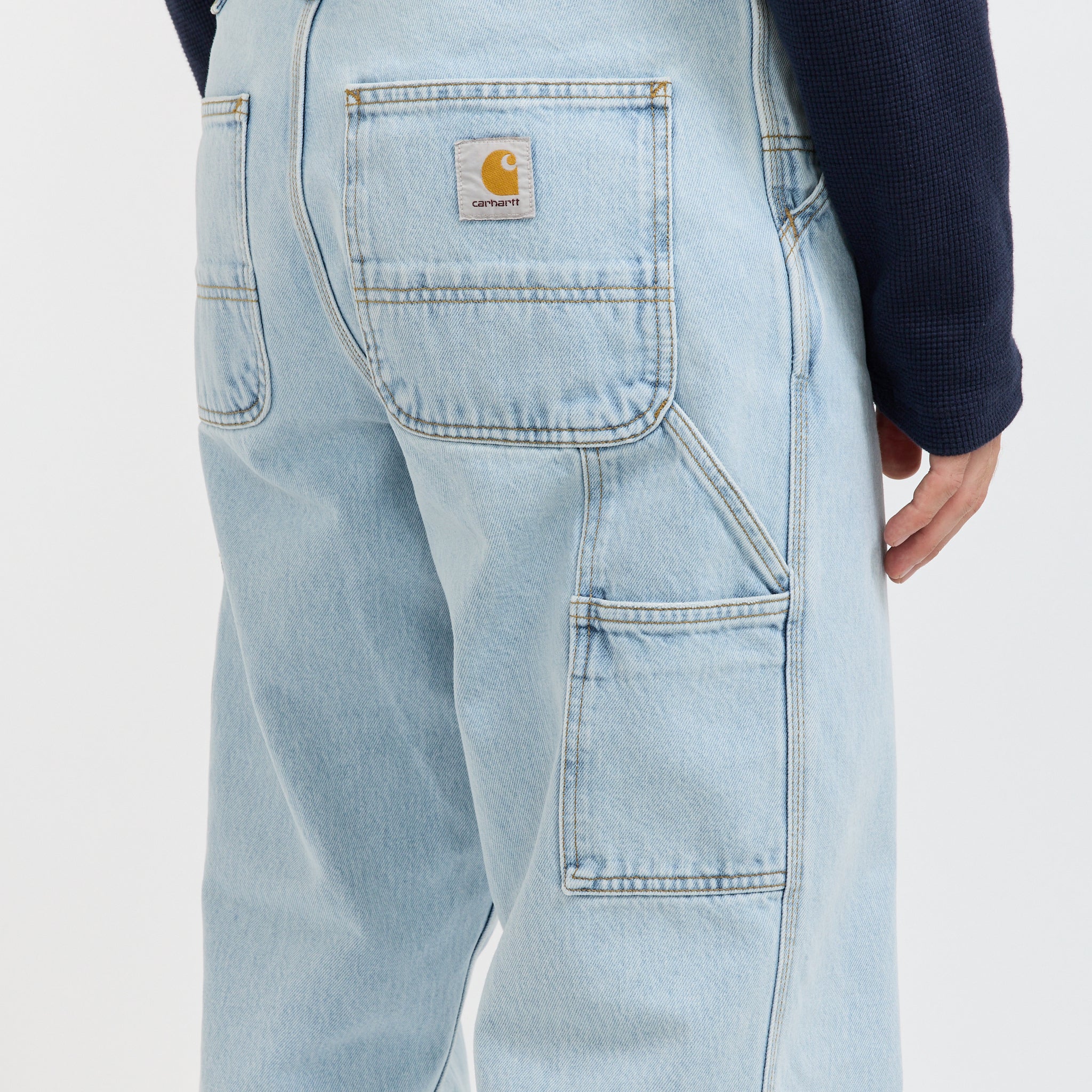 Single Knee Pant Blue Heavy Stone Bleach - Image 7