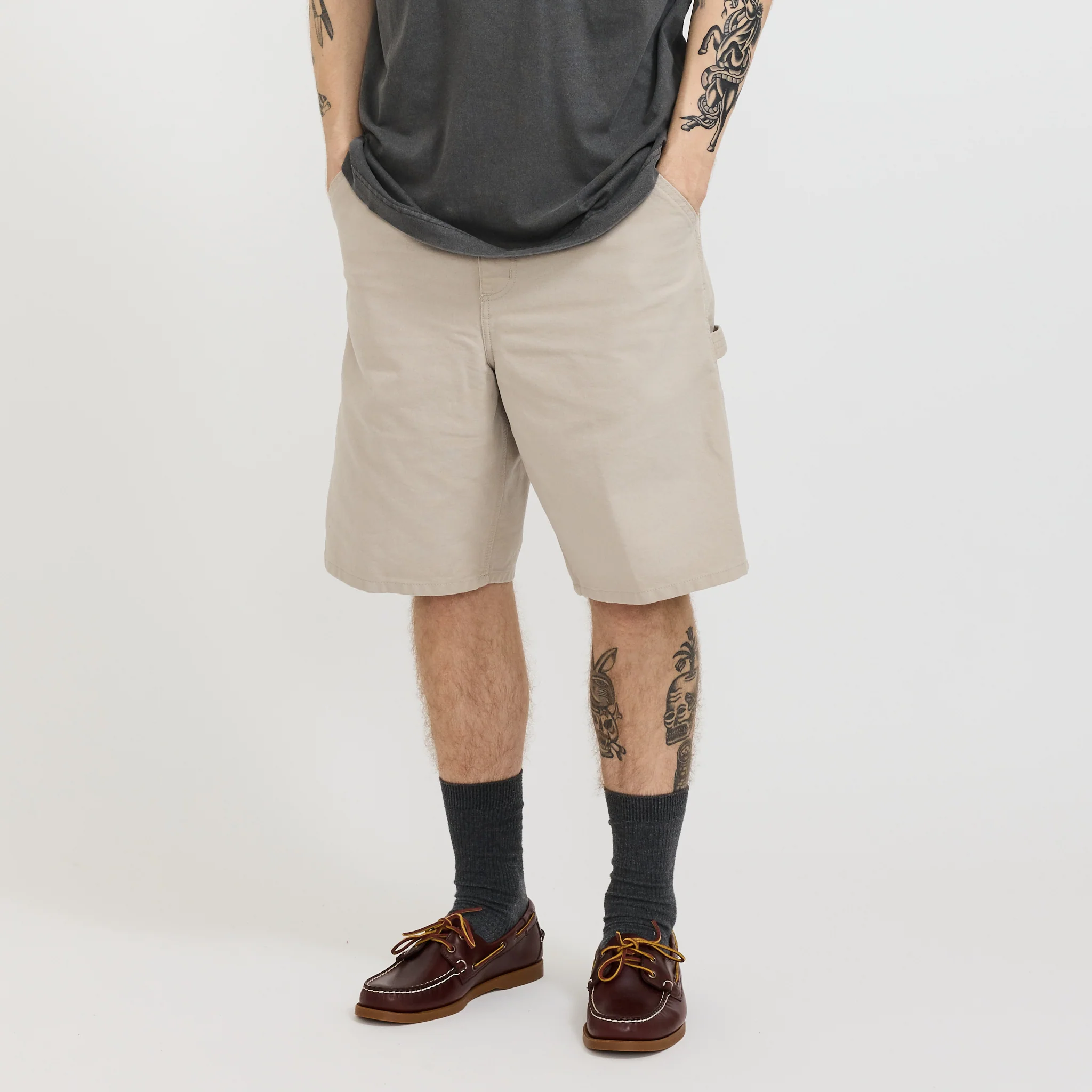 Single Knee Short Dusky Beige