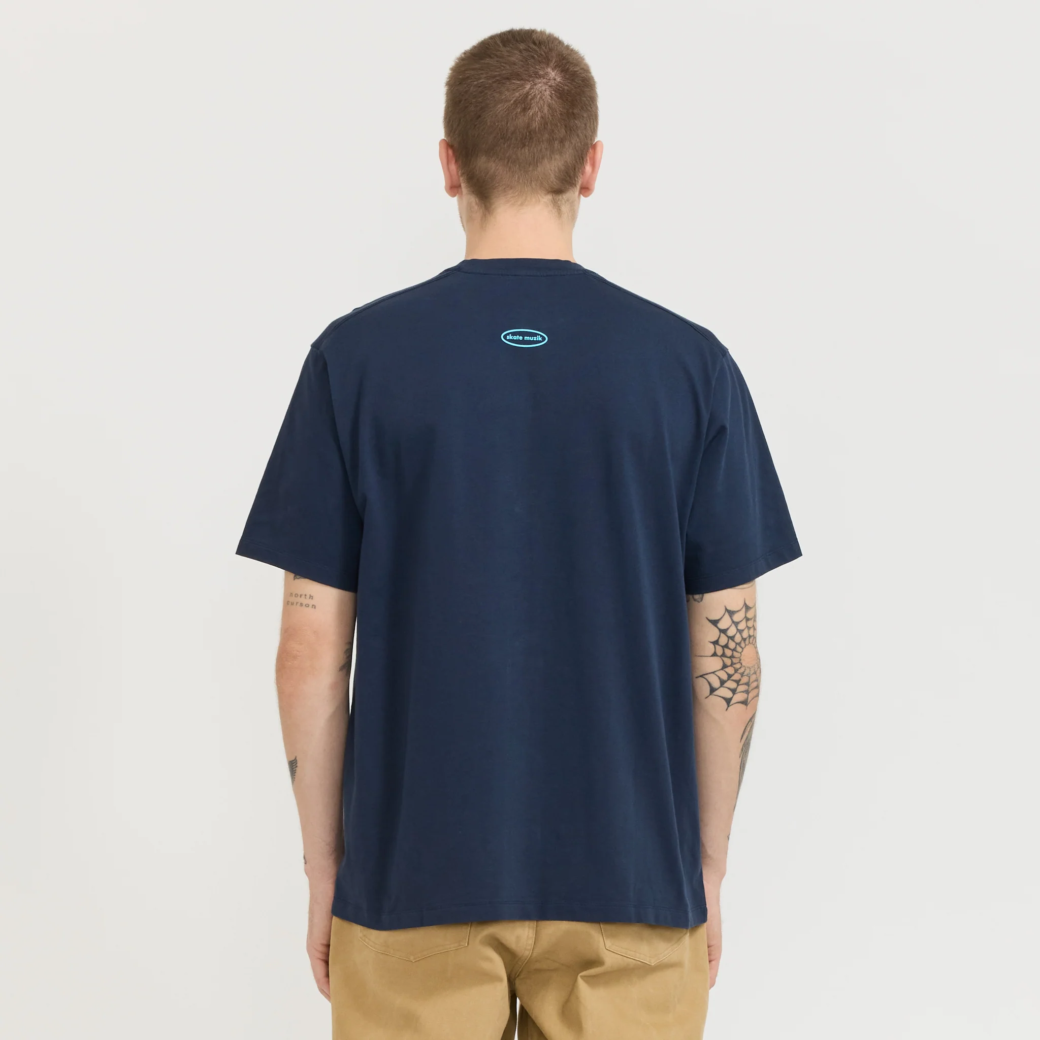 Skatemuzik T-Shirt Navy - Image 4