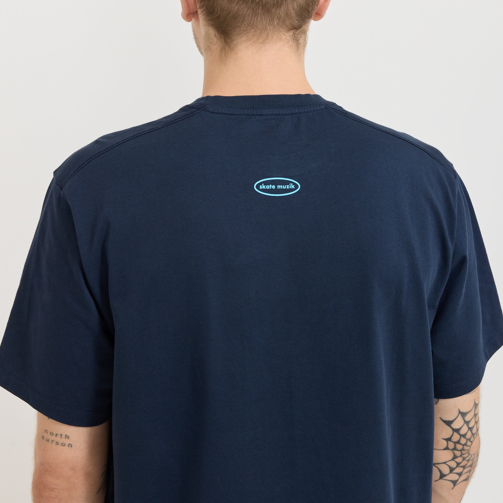 Skatemuzik T-Shirt Navy - Image 6