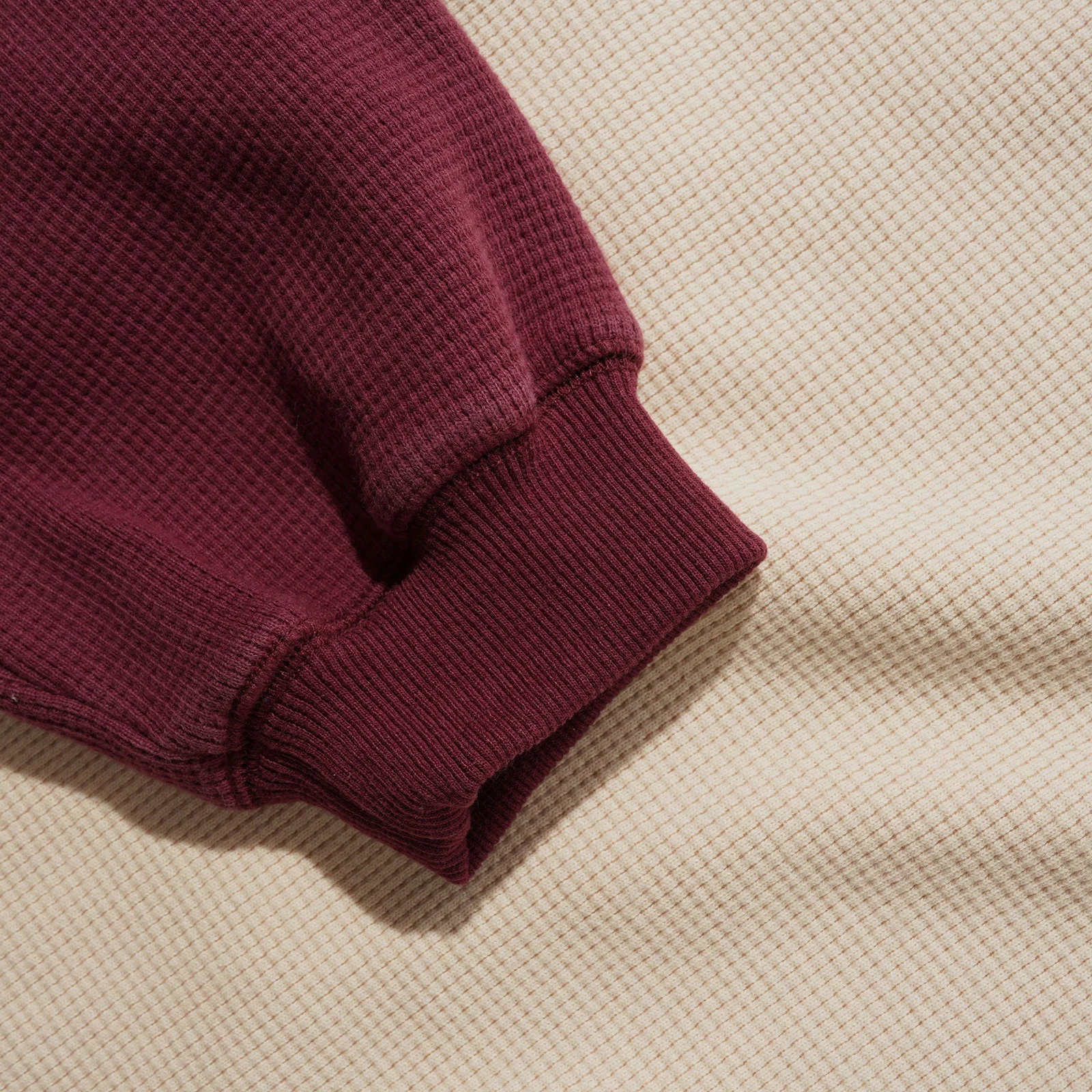 Sketch Waffle Crewneck Cream/Red - Image 3