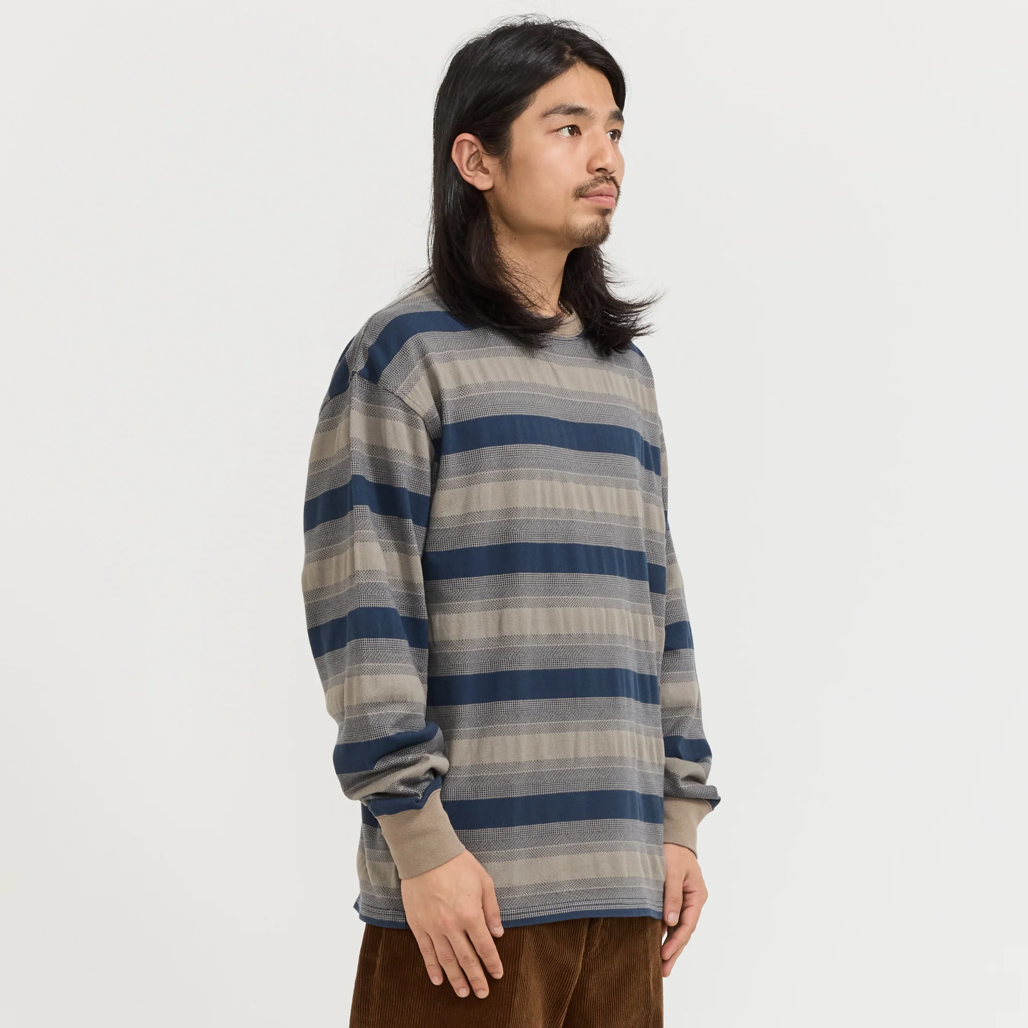 Skip Stripe LS Tee Grey - Image 3