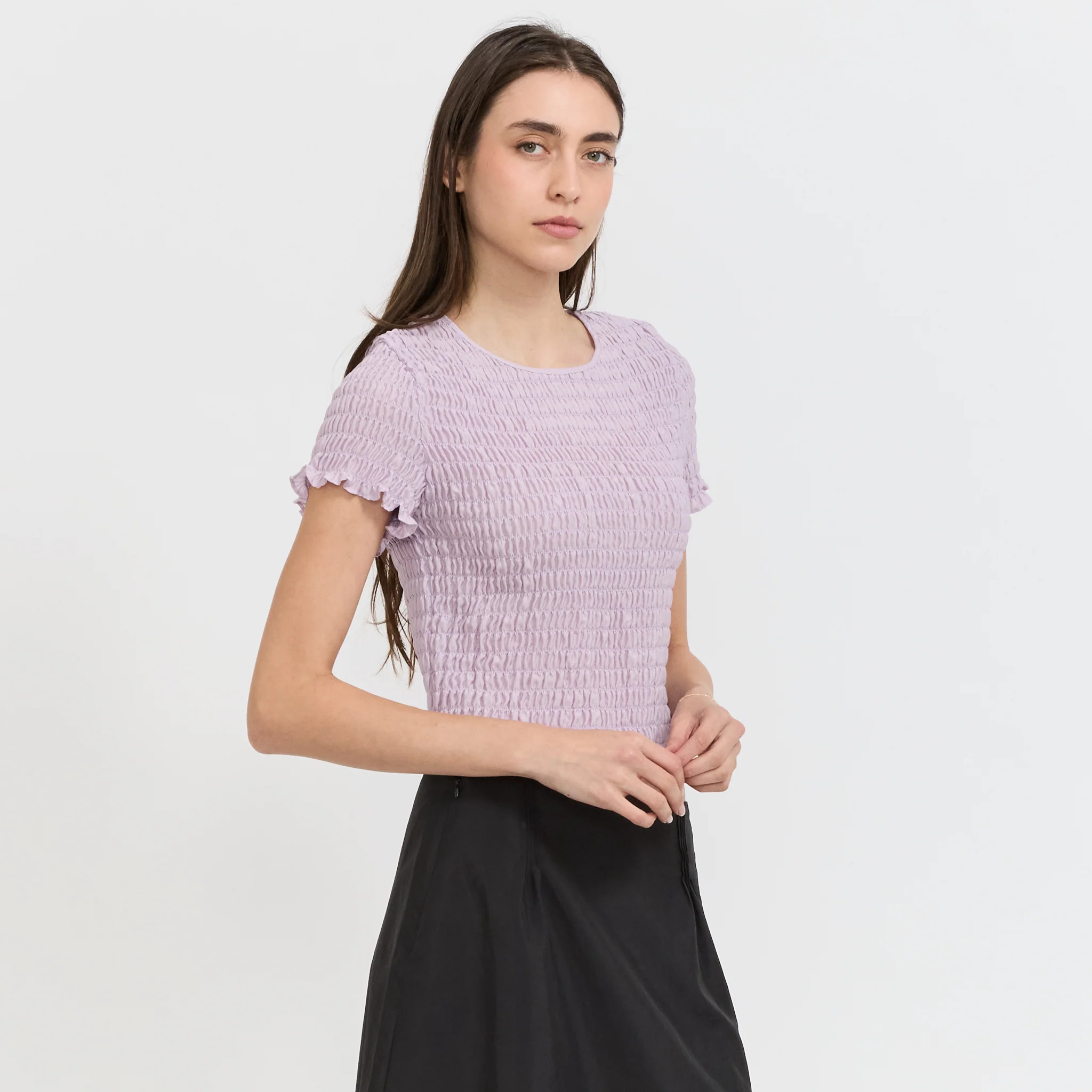 Smocked Sleeve Blouse Purple - Image 3