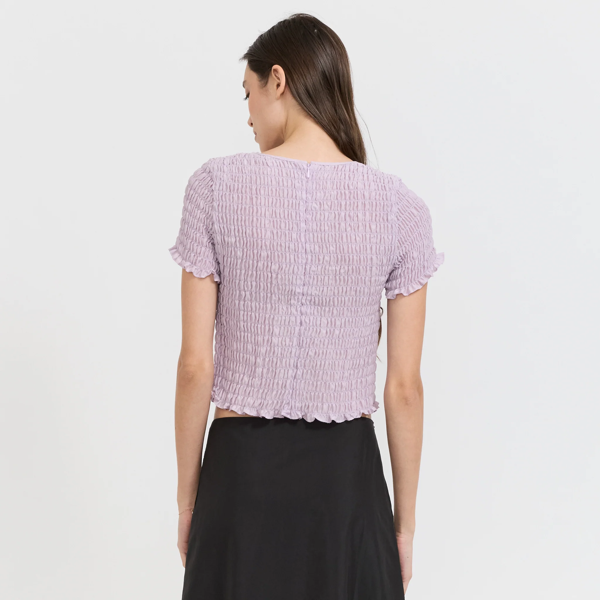 Smocked Sleeve Blouse Purple - Image 4
