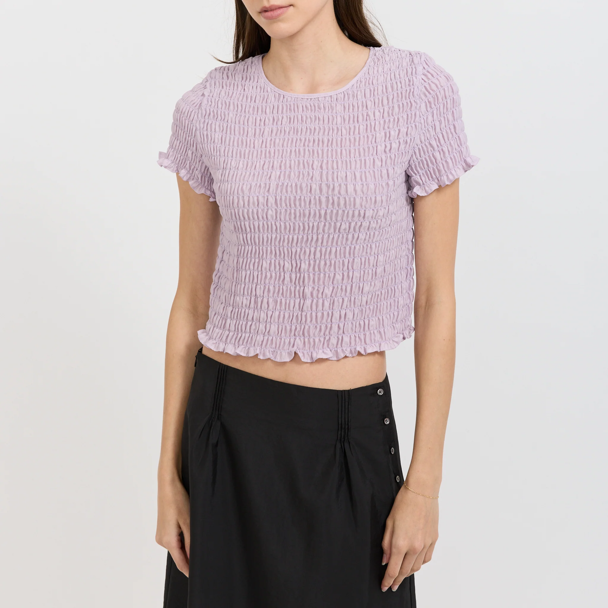 Smocked Sleeve Blouse Purple - Image 5