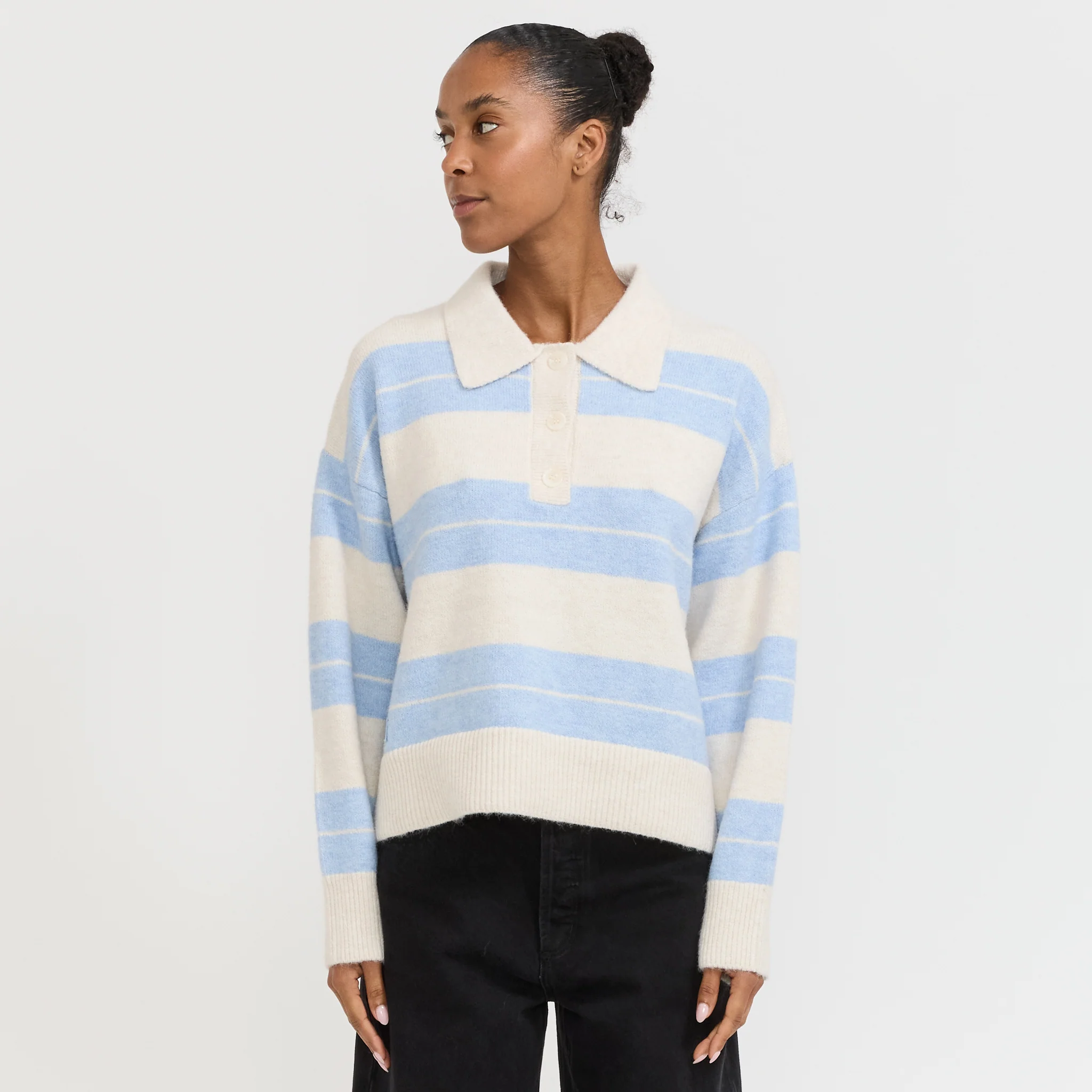 Sofia Stripe Polo Soft Blue