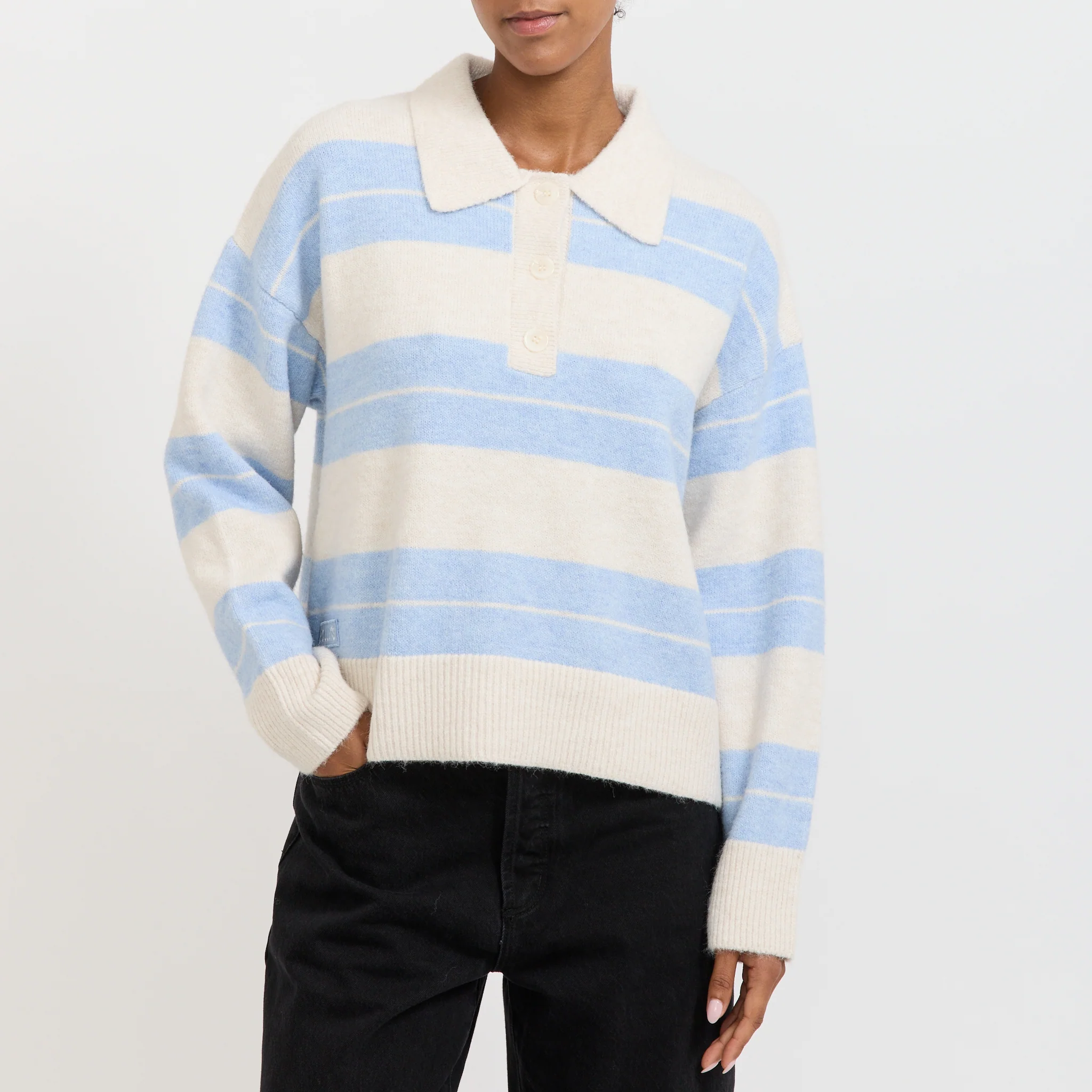 Sofia Stripe Polo Soft Blue - Image 5