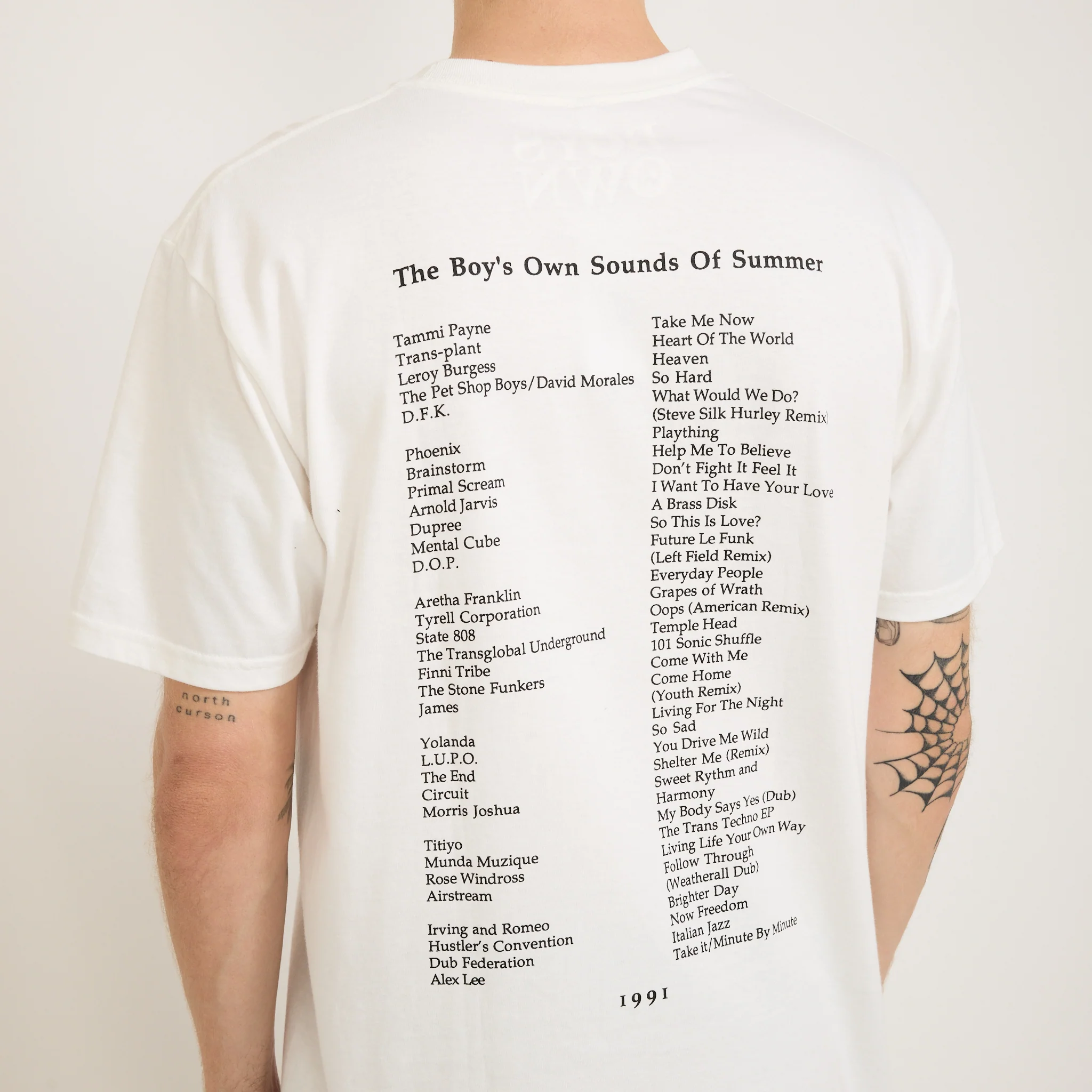 Sounds Of The Summer 1991 Playlist Tee White - Image 2