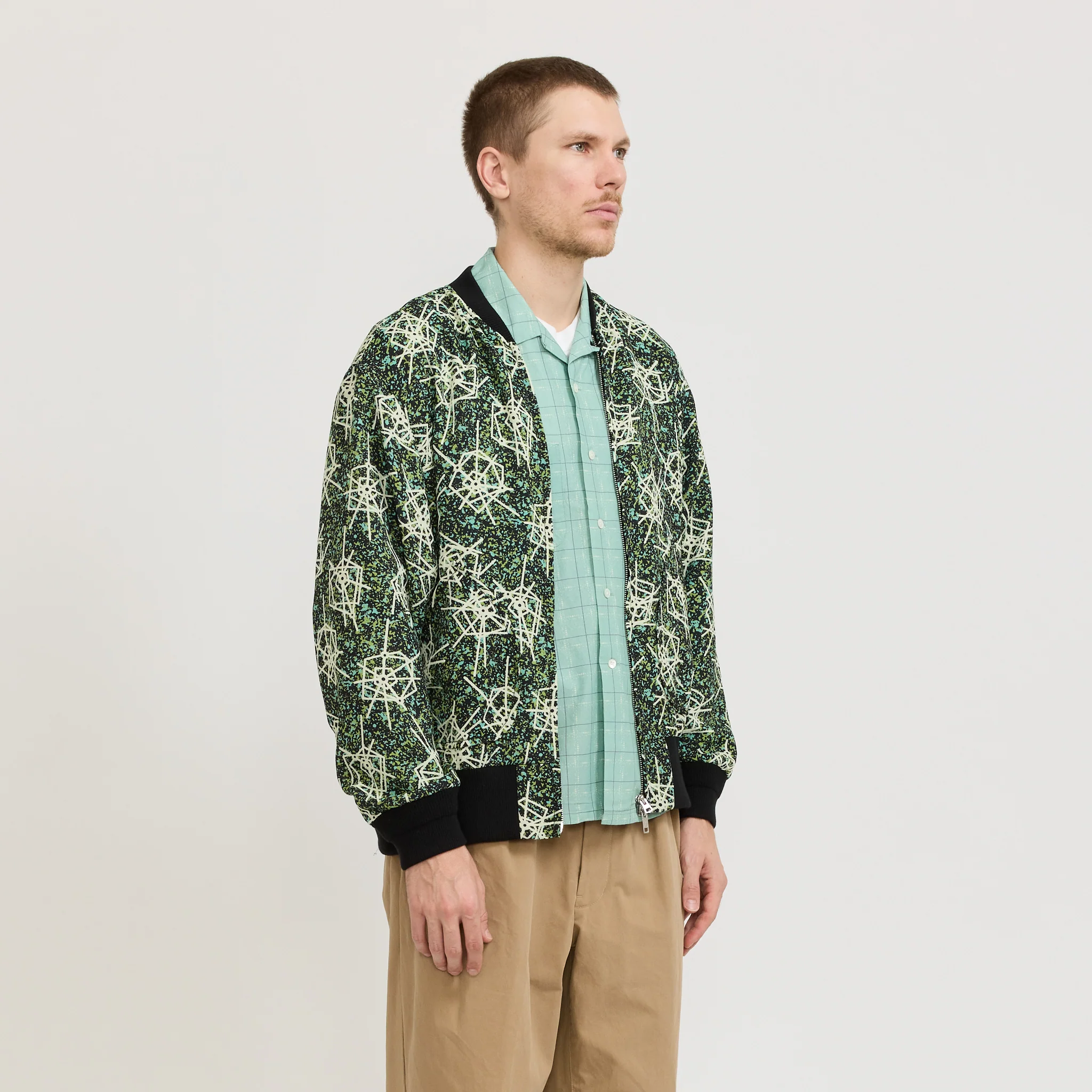 Sports Blouson Jacquard Mapping Print Black - Image 3