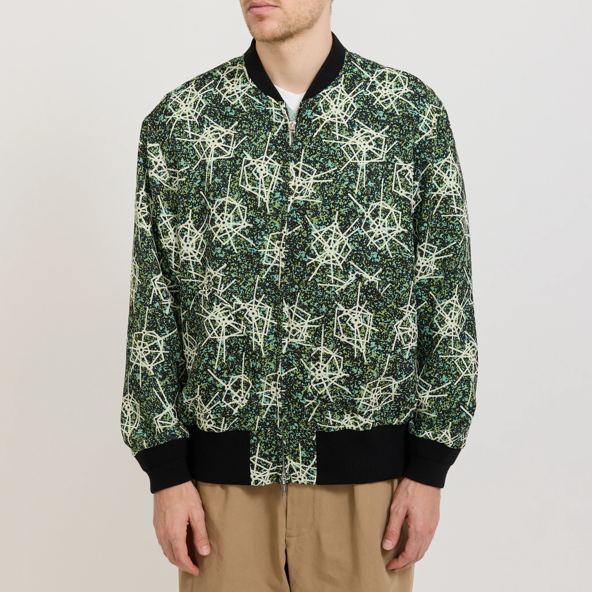 Sports Blouson Jacquard Mapping Print Black - Image 7