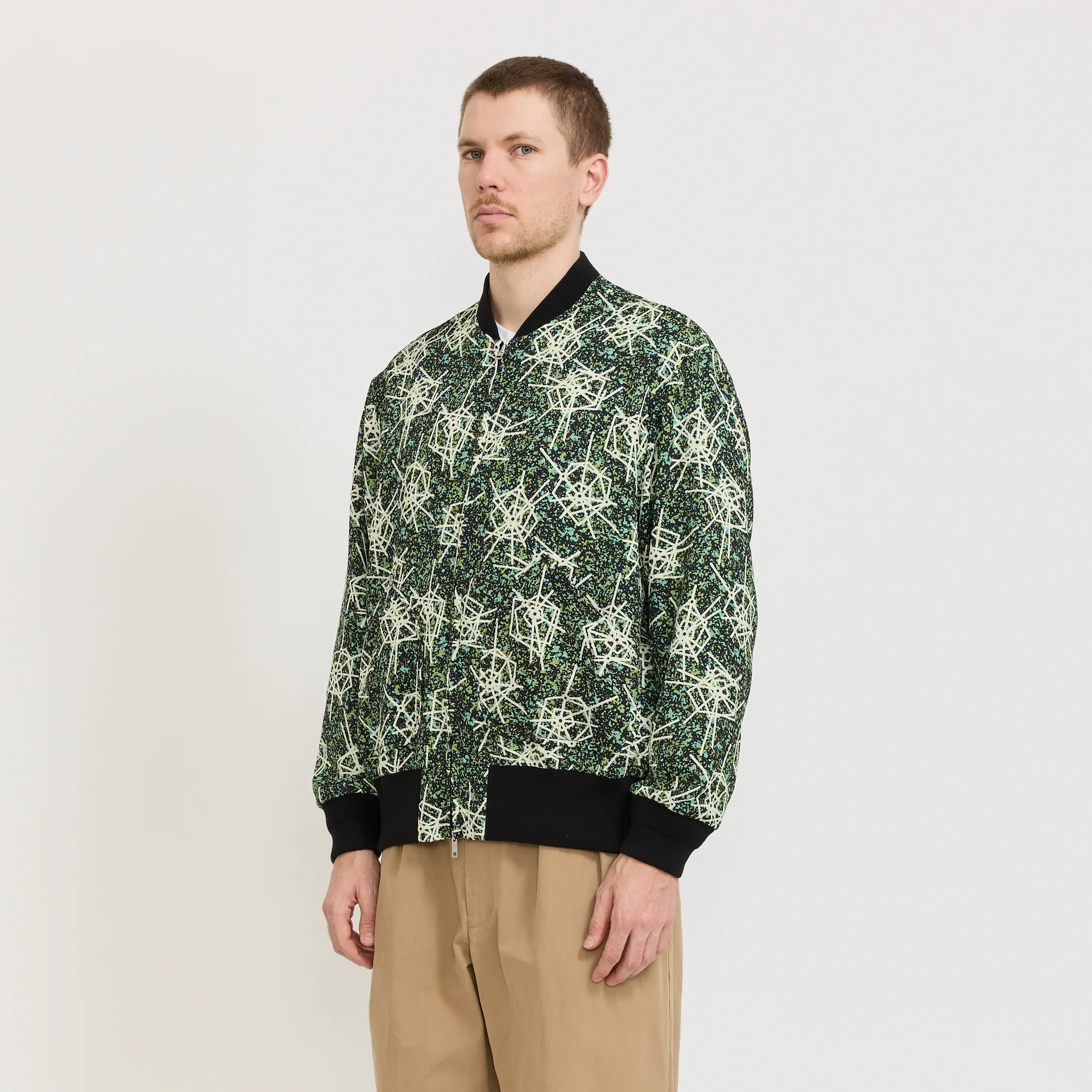 Sports Blouson Jacquard Mapping Print Black - Image 8