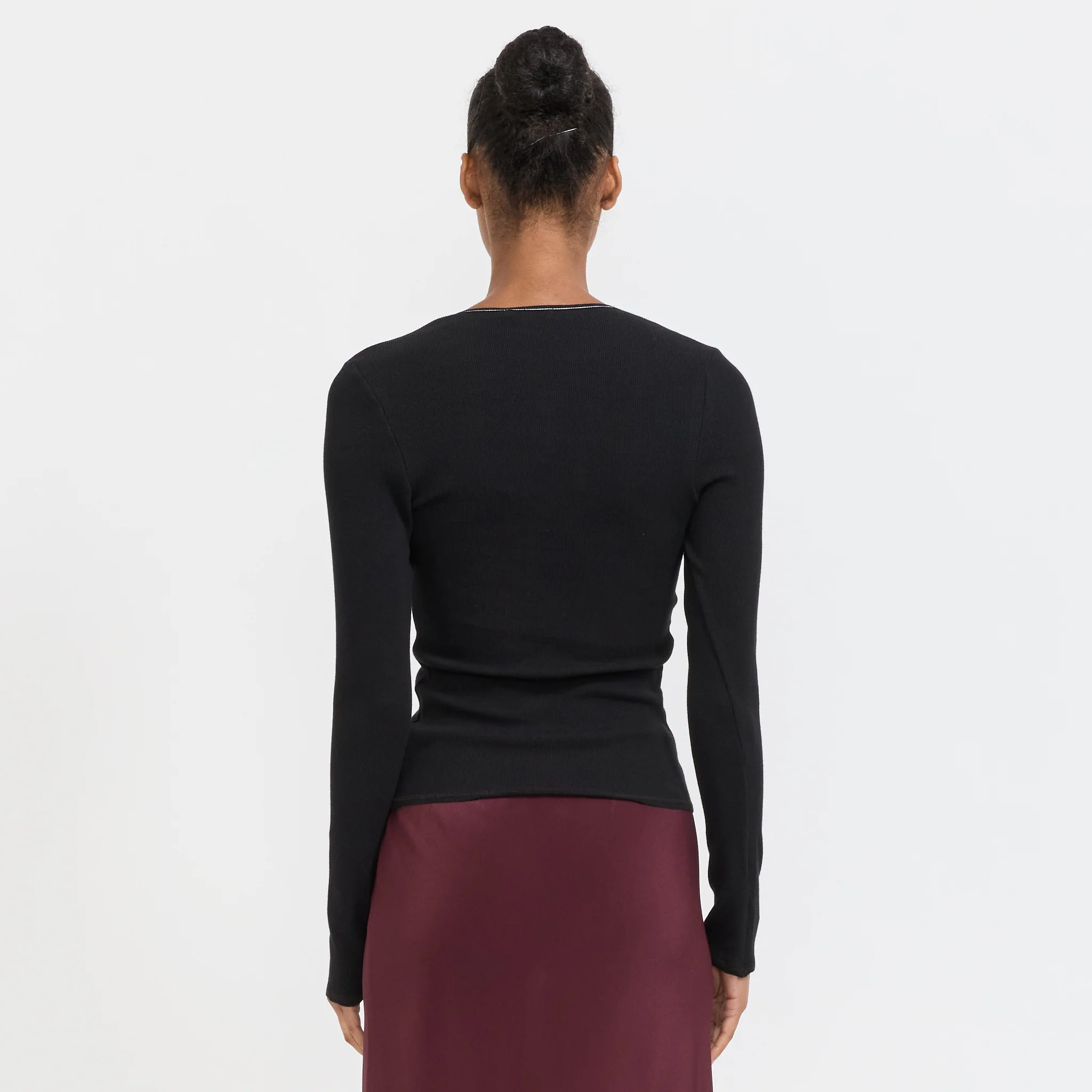 Square Neck L/S Top Black - Image 4