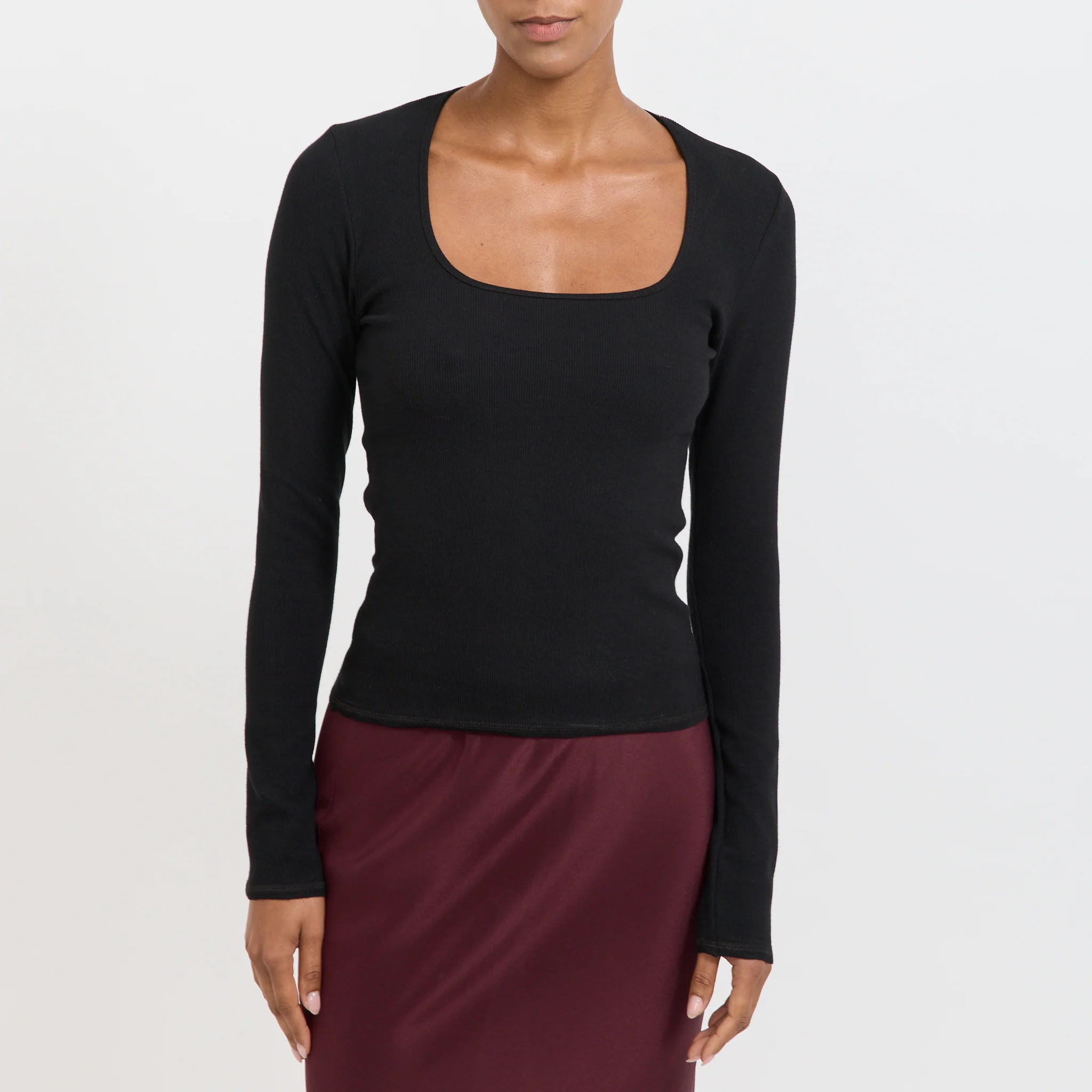 Square Neck L/S Top Black - Image 5