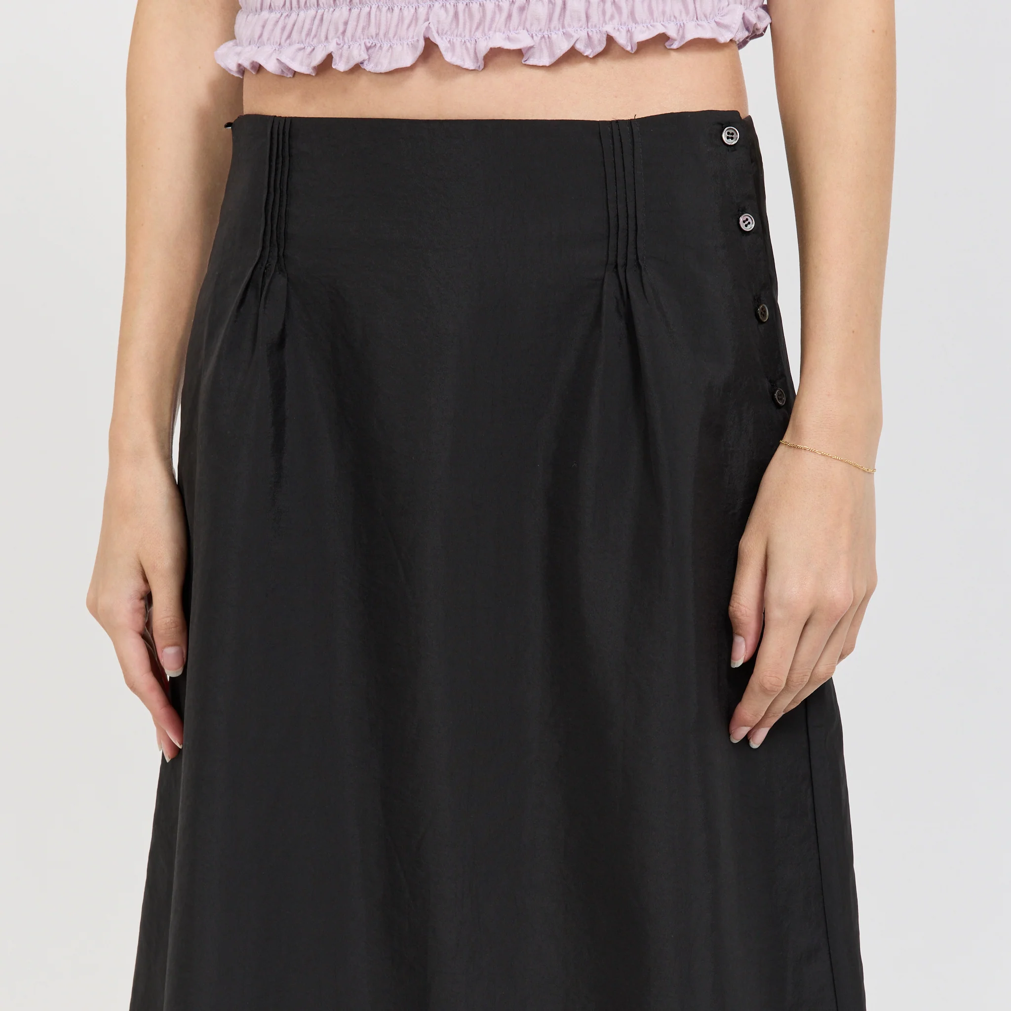 Stitch Lace Detail Skirt Black - Image 6