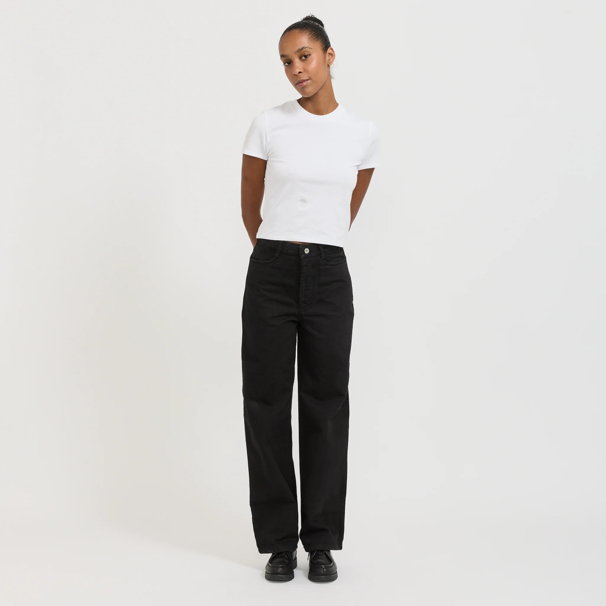 Straight Leg Jeans Black Denim - Image 2