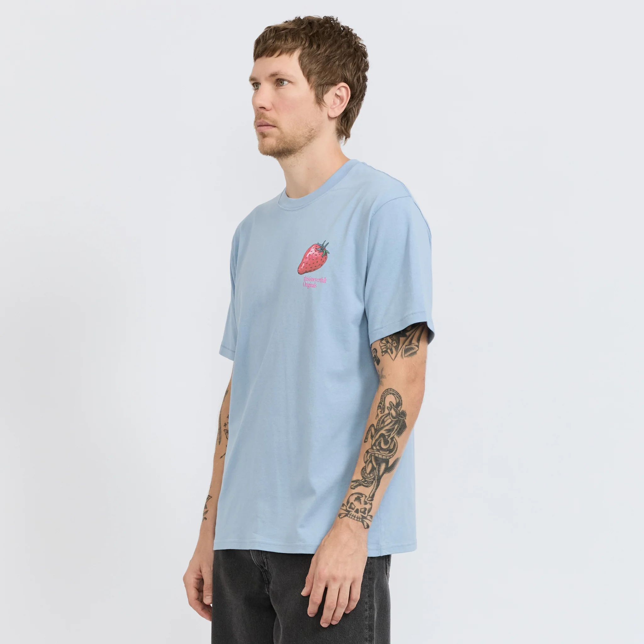 Strawberry Tee Lavender Grey
