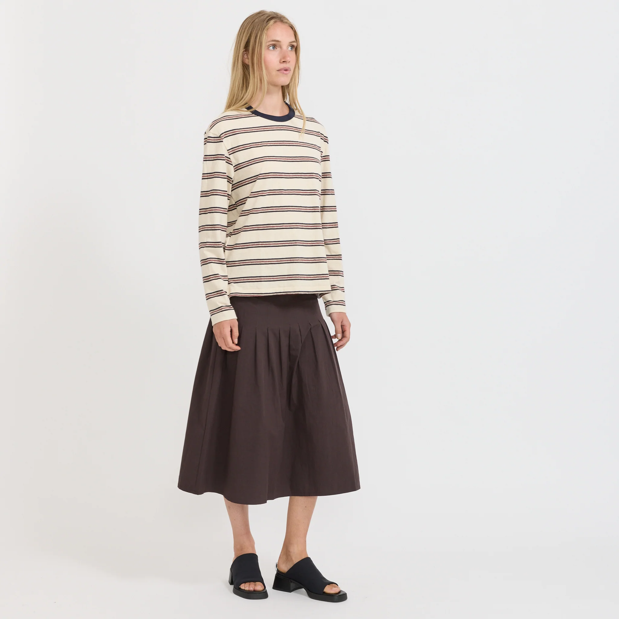 Stripe Boyfriend L/S T-Shirt Navy/Red/Natural Stripe - Image 2