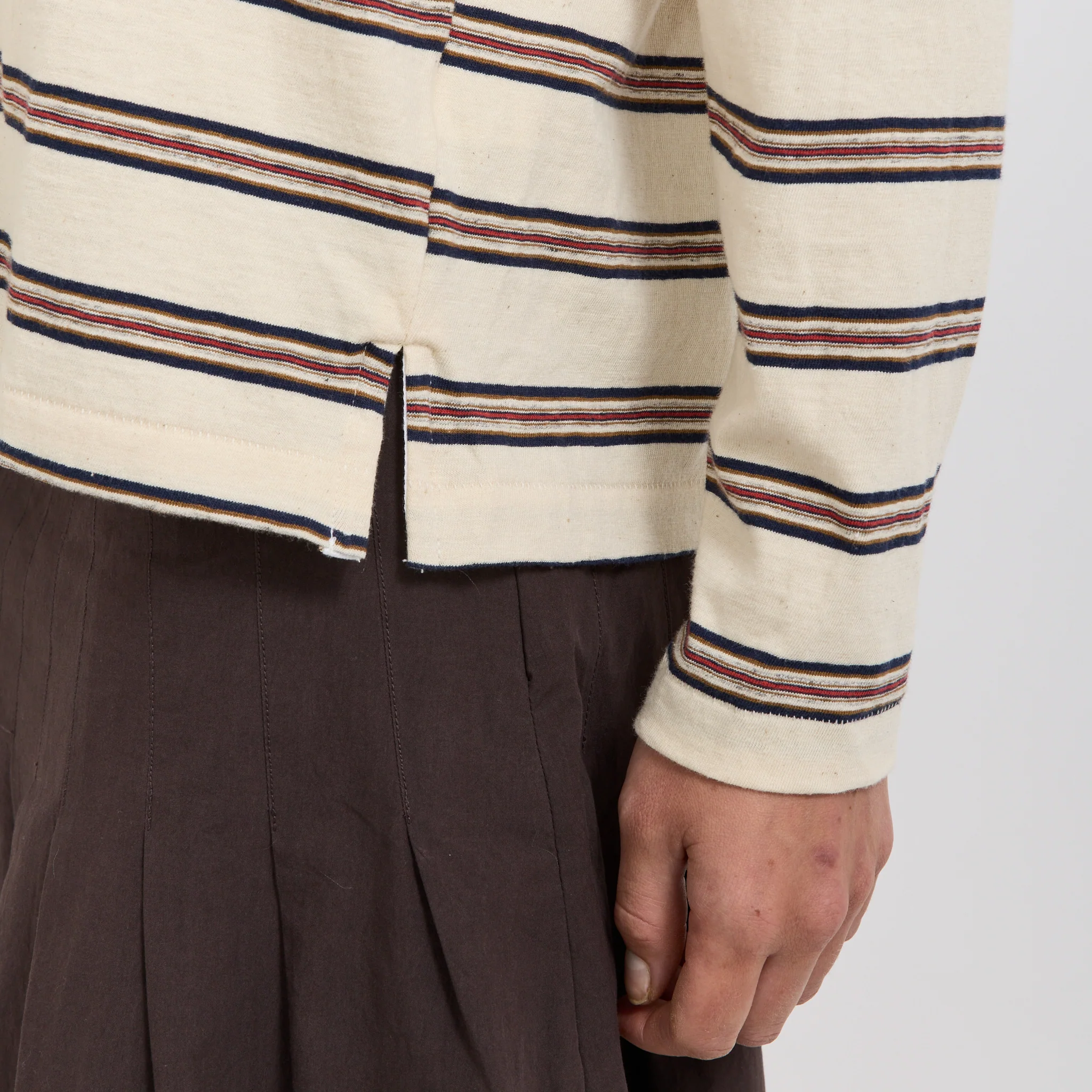 Stripe Boyfriend L/S T-Shirt Navy/Red/Natural Stripe - Image 6