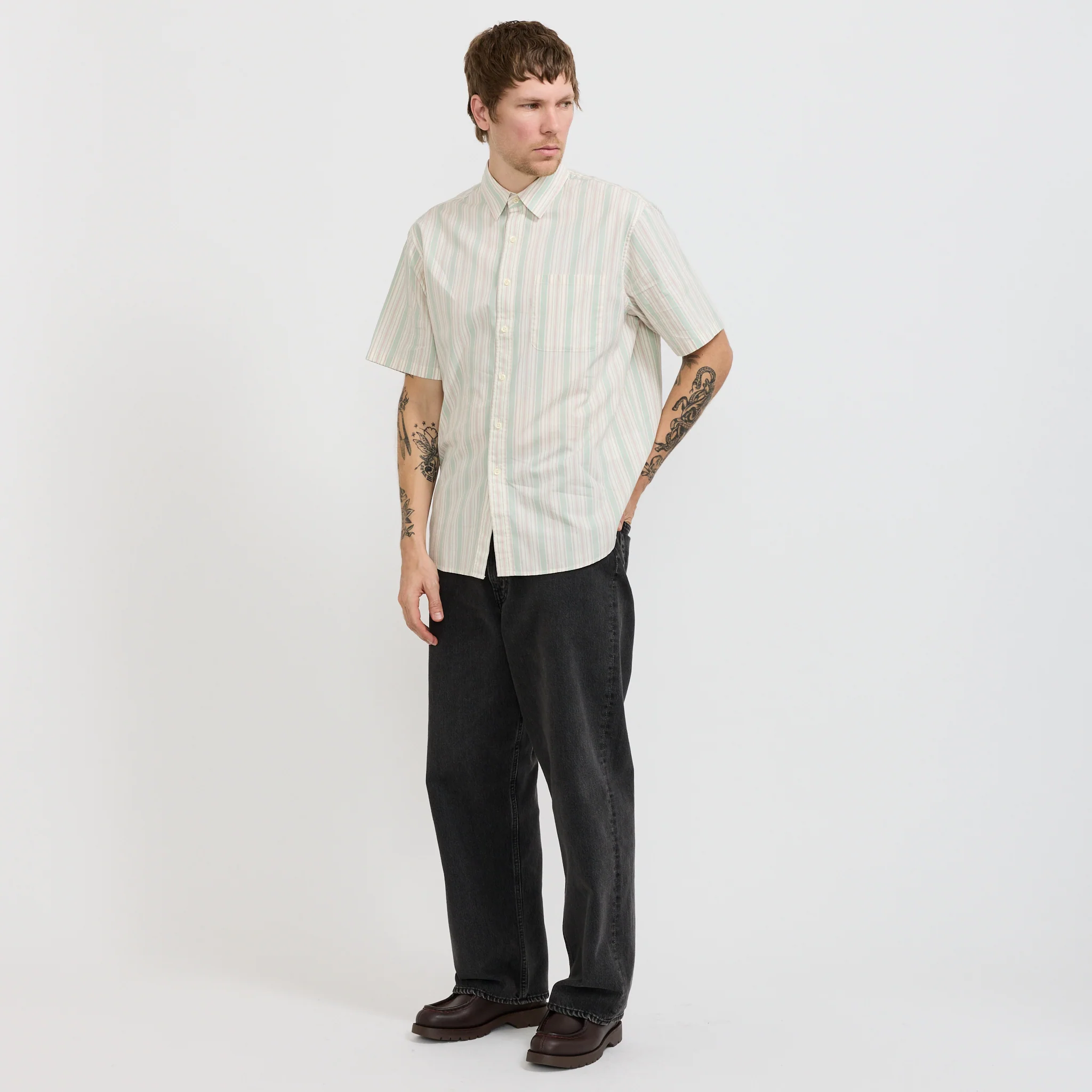 Striped S/S Shirt Green - Image 2