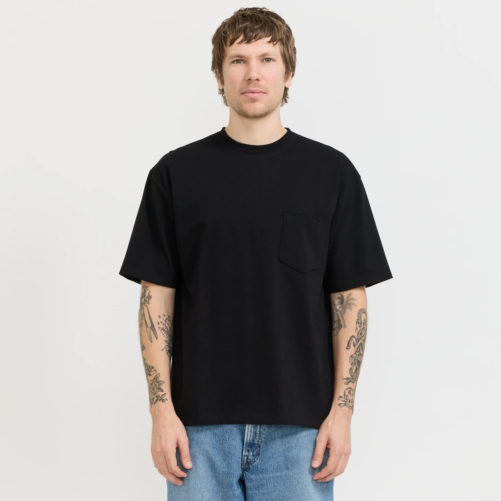 Sturdy Cotton T-Shirt With Pocket Black