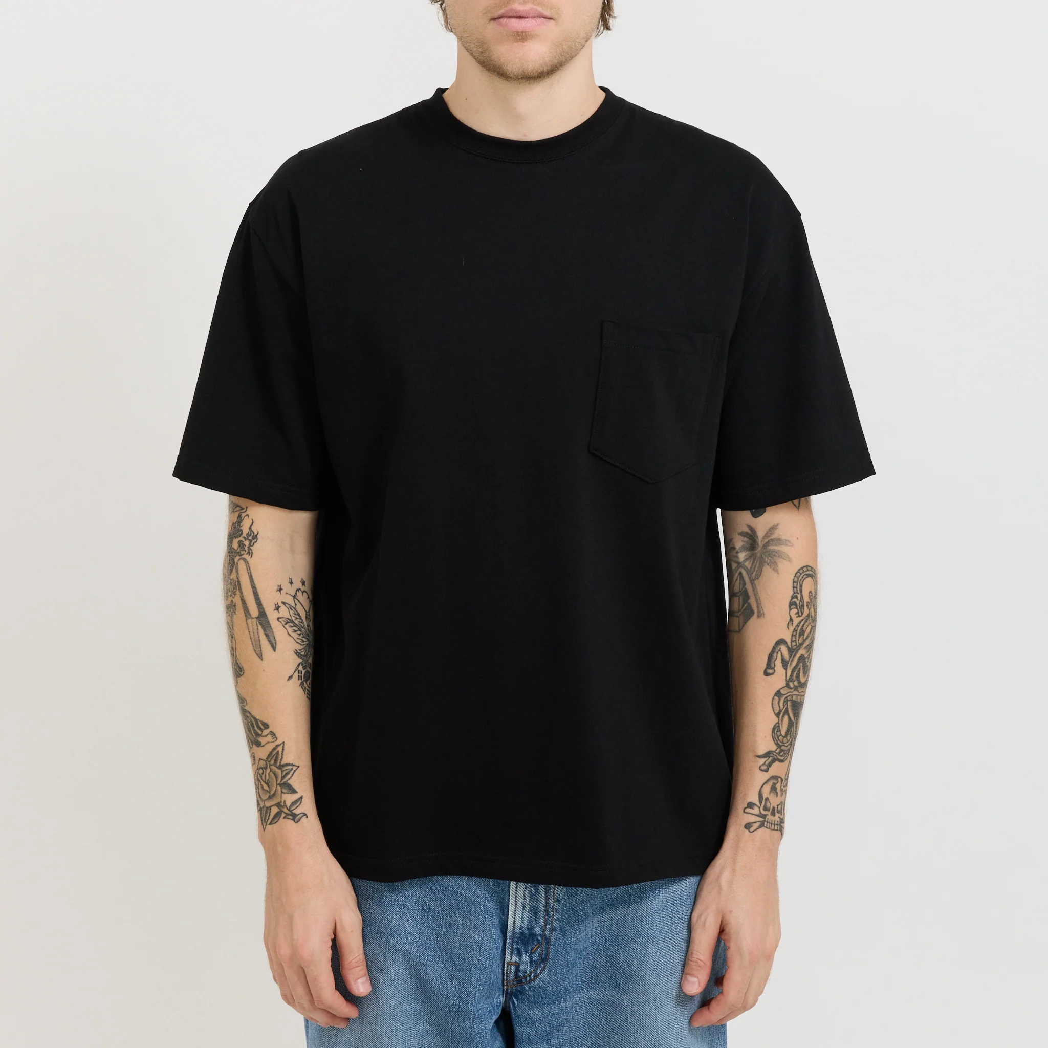Sturdy Cotton T-Shirt With Pocket Black - Image 7