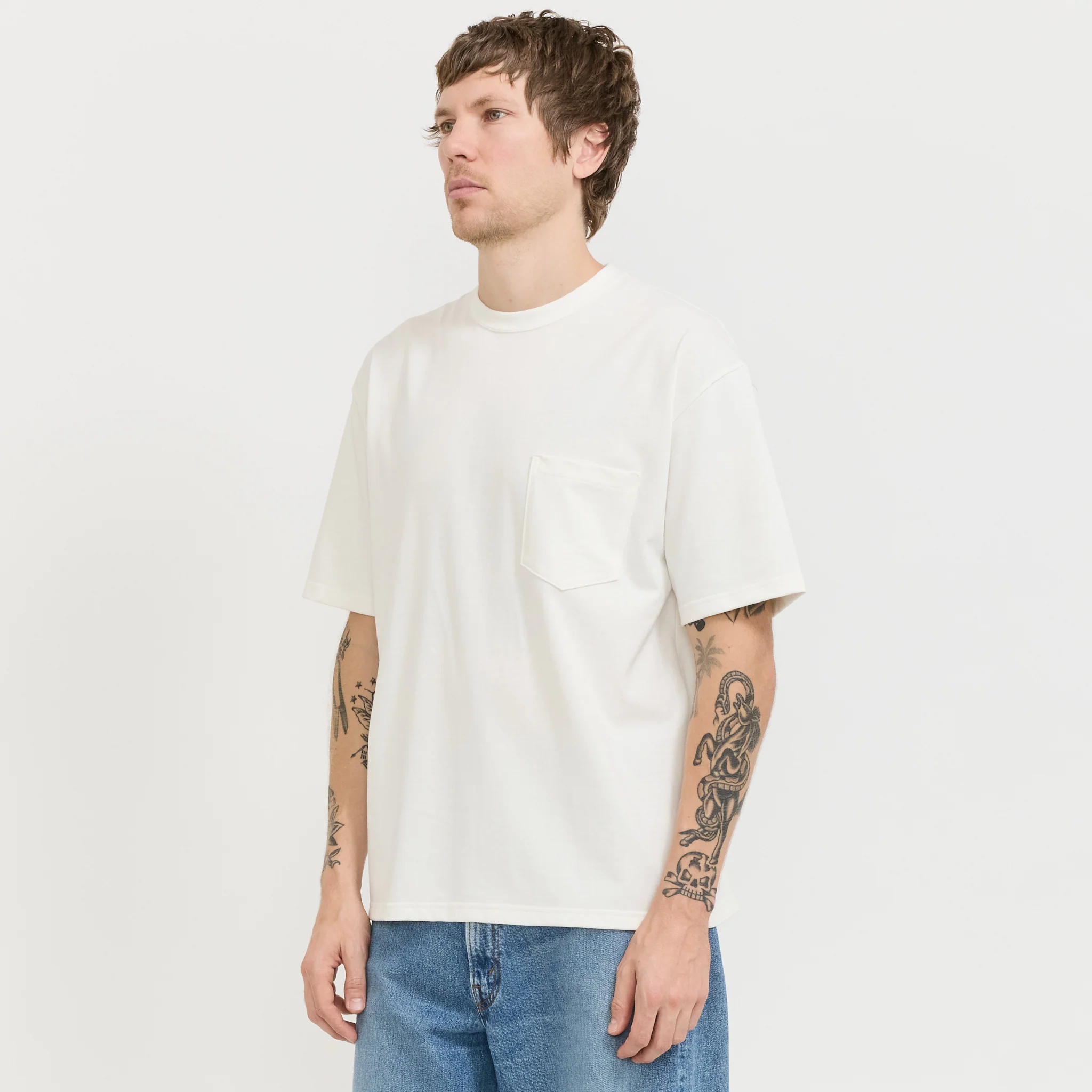 Sturdy Cotton T-Shirt With Pocket White - Image 3