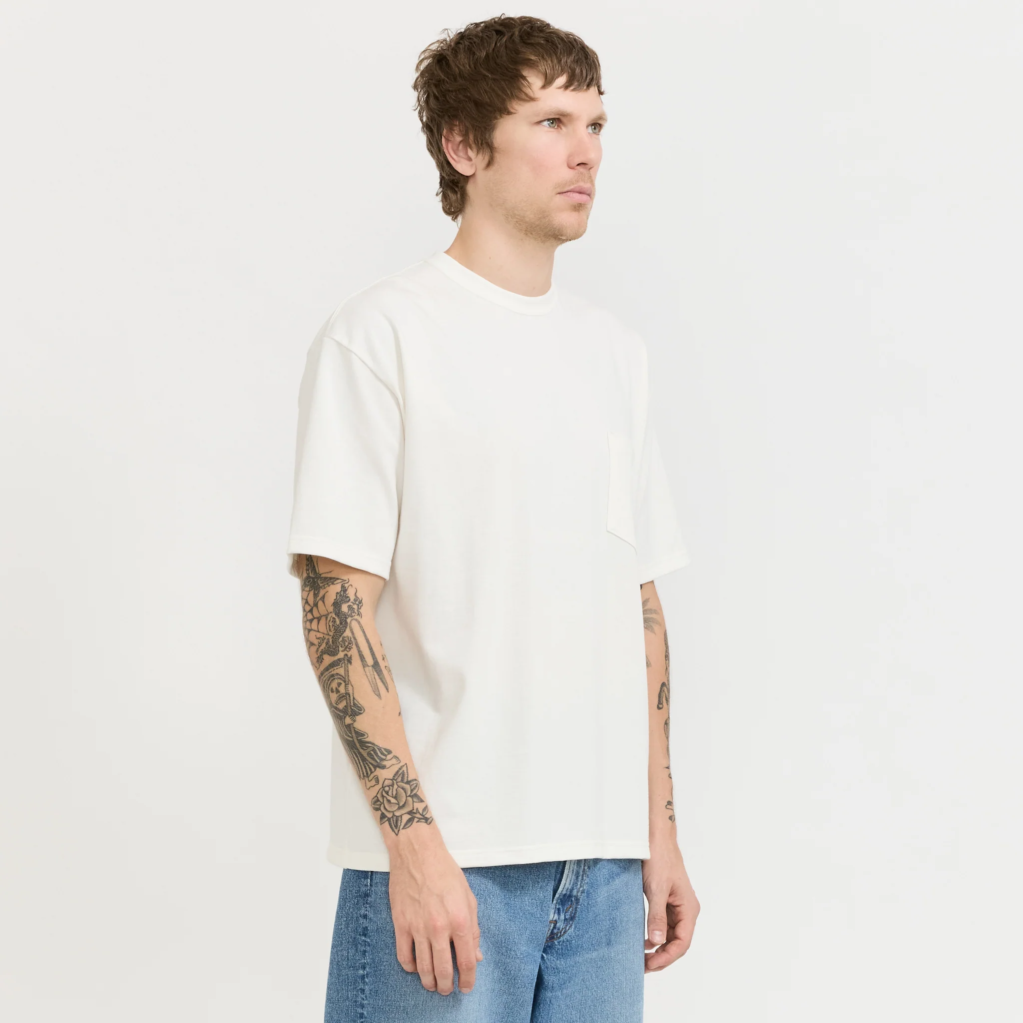 Sturdy Cotton T-Shirt With Pocket White - Image 4