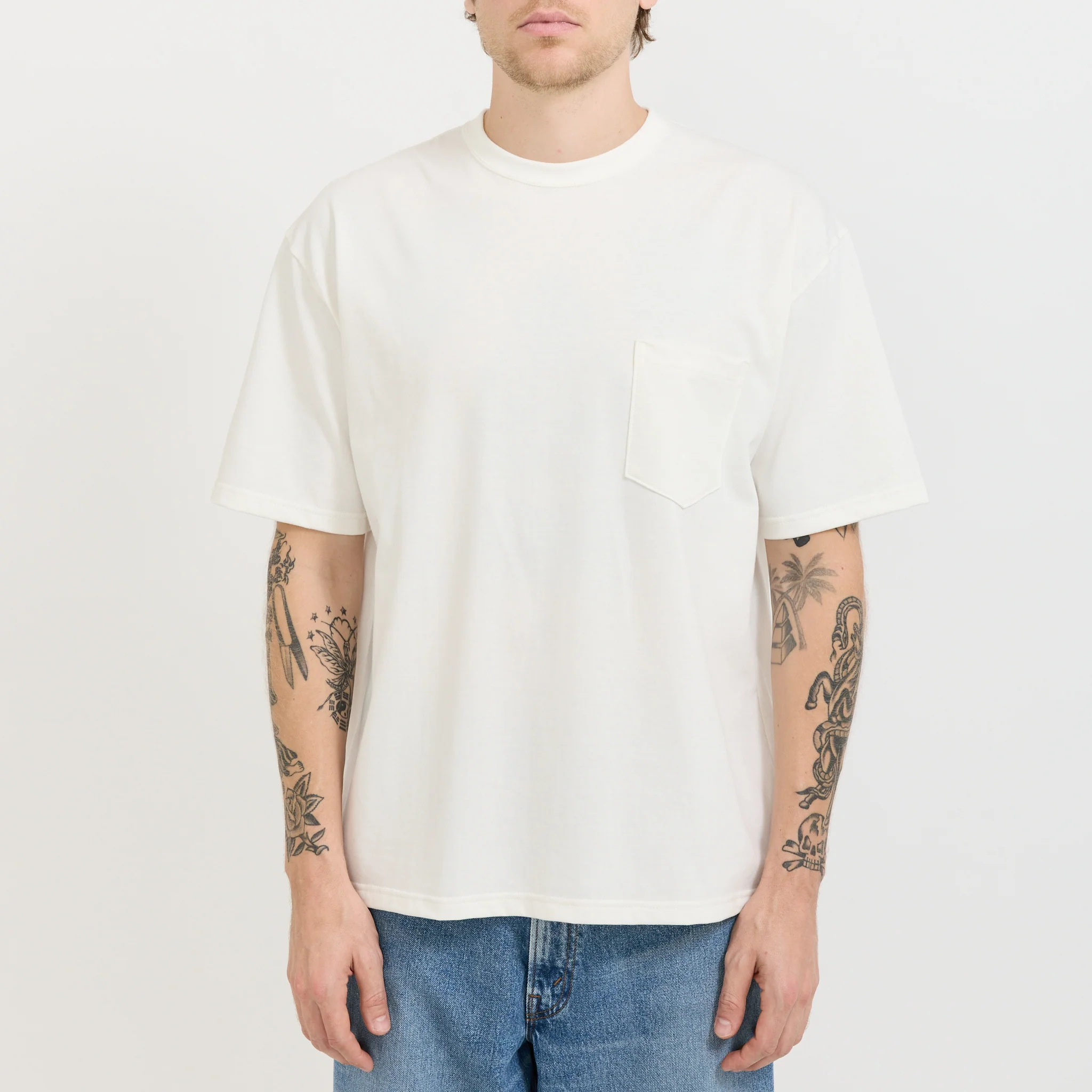 Sturdy Cotton T-Shirt With Pocket White - Image 6